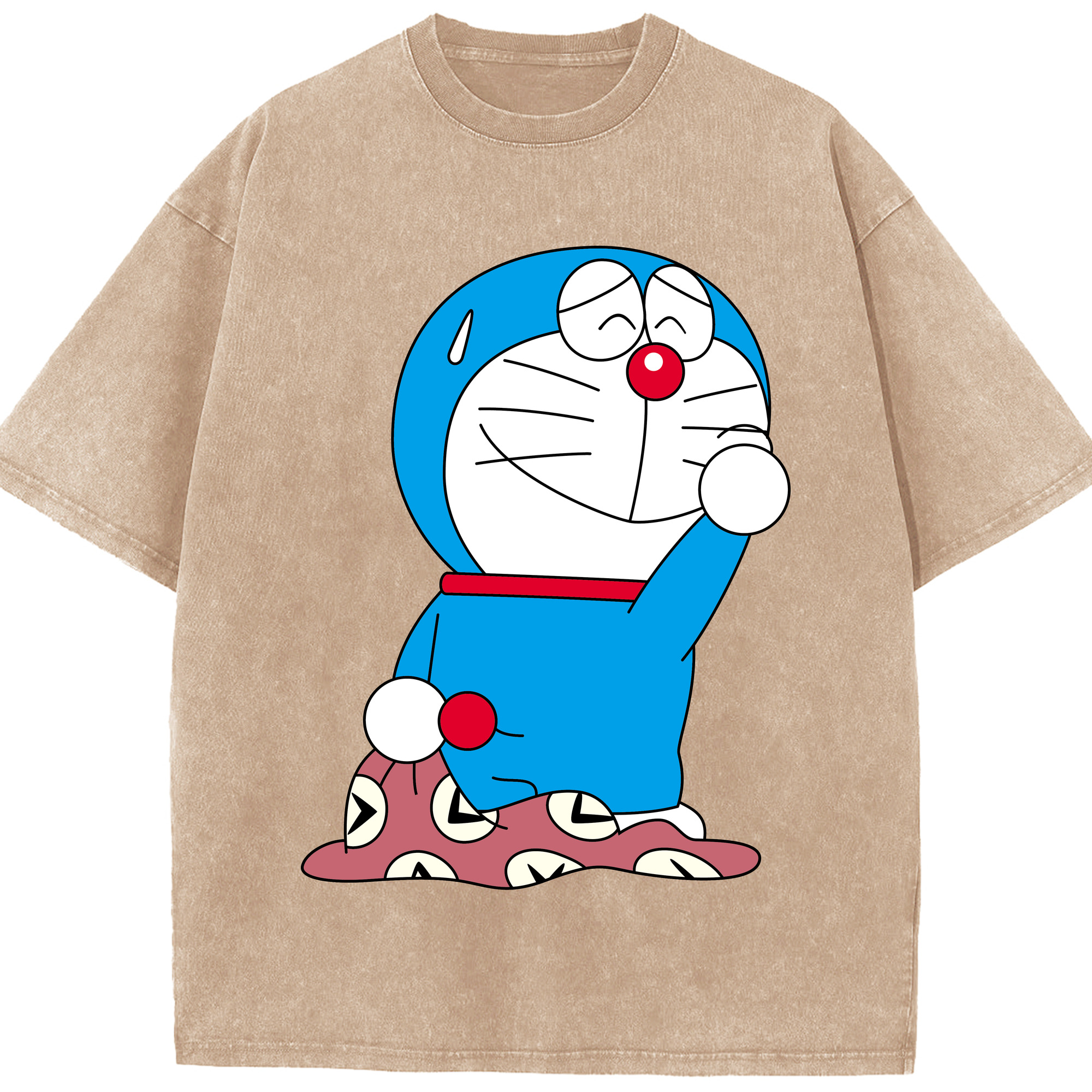 （画像用） ドラえもん Doraemon 綿100% ヴィンテージ風 半袖Tシャツ（フロントプリント）