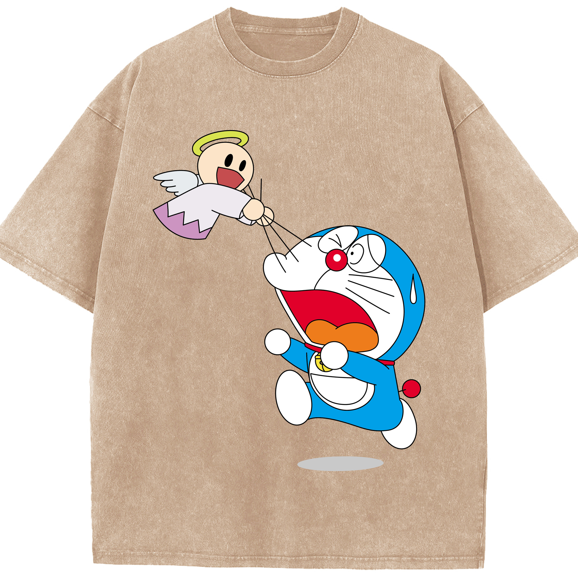 （画像用） ドラえもん Doraemon 綿100% ヴィンテージ風 半袖Tシャツ（フロントプリント）