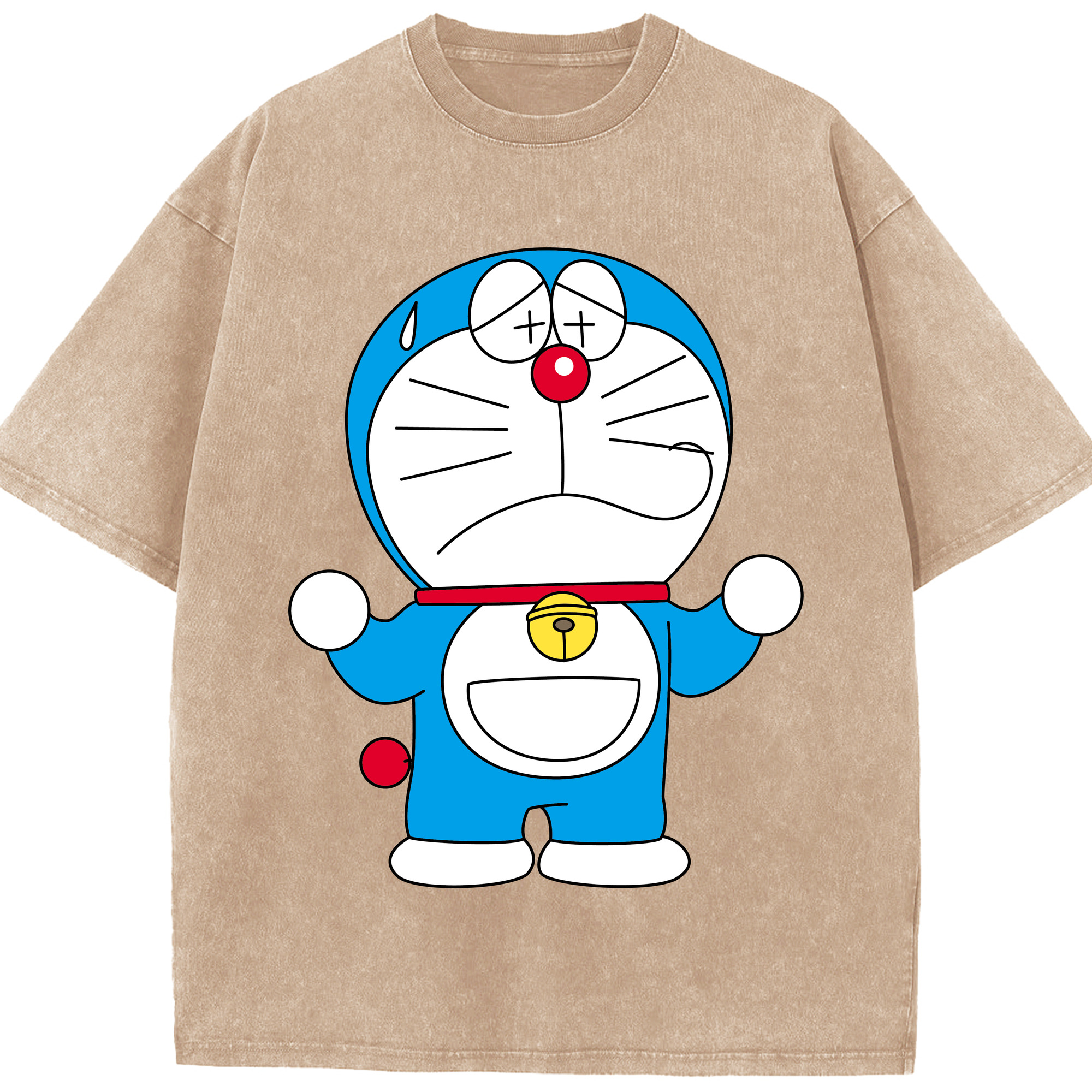 （画像用） ドラえもん Doraemon 綿100% ヴィンテージ風 半袖Tシャツ（フロントプリント）