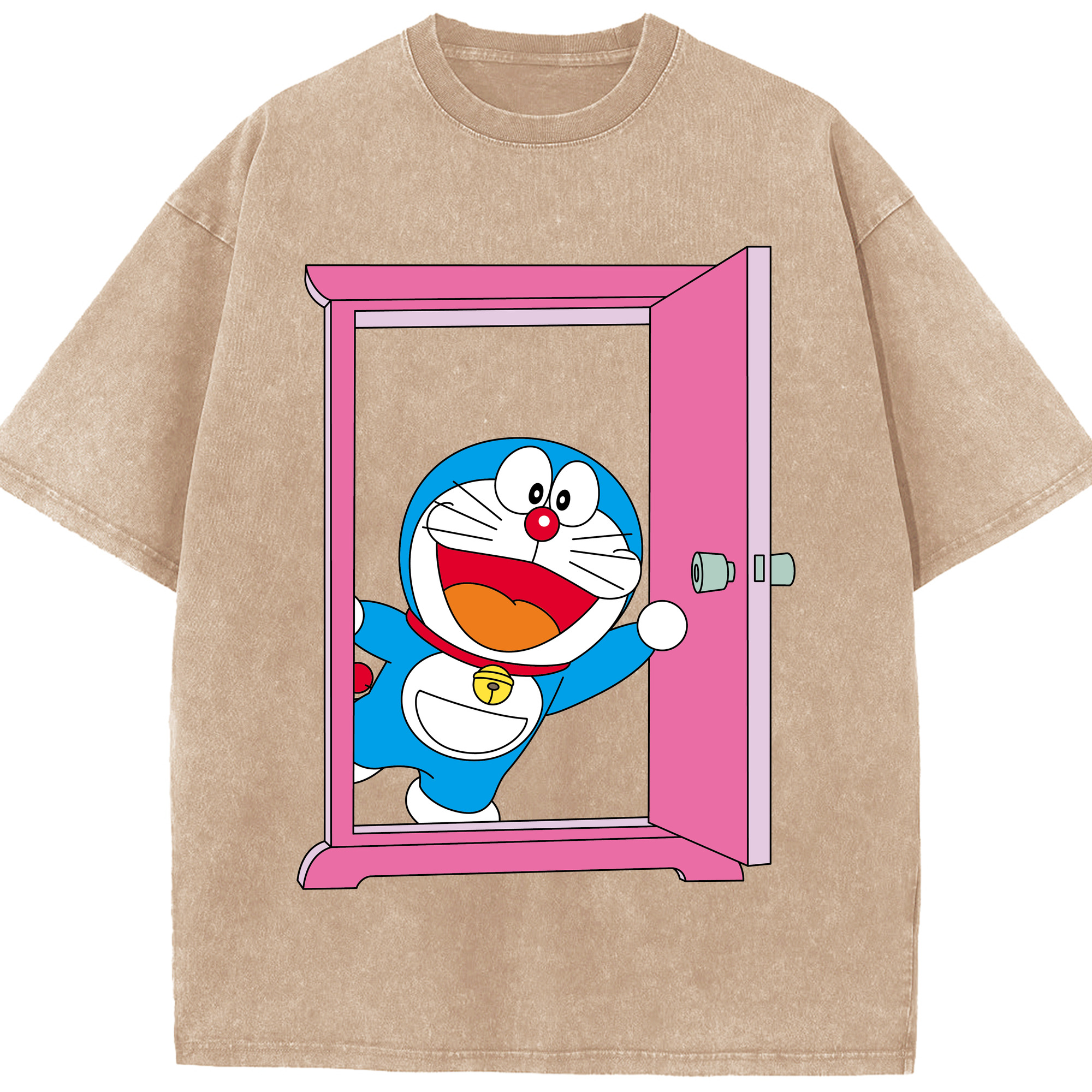（画像用） ドラえもん Doraemon 綿100% ヴィンテージ風 半袖Tシャツ（フロントプリント）