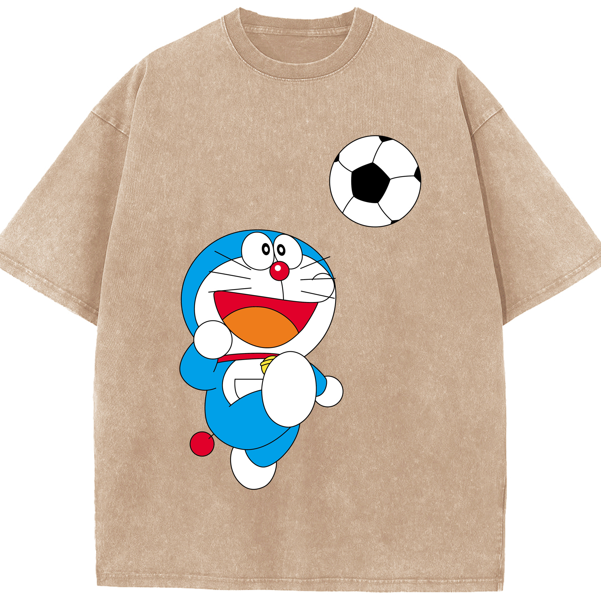 （画像用） ドラえもん Doraemon 綿100% ヴィンテージ風 半袖Tシャツ（フロントプリント）