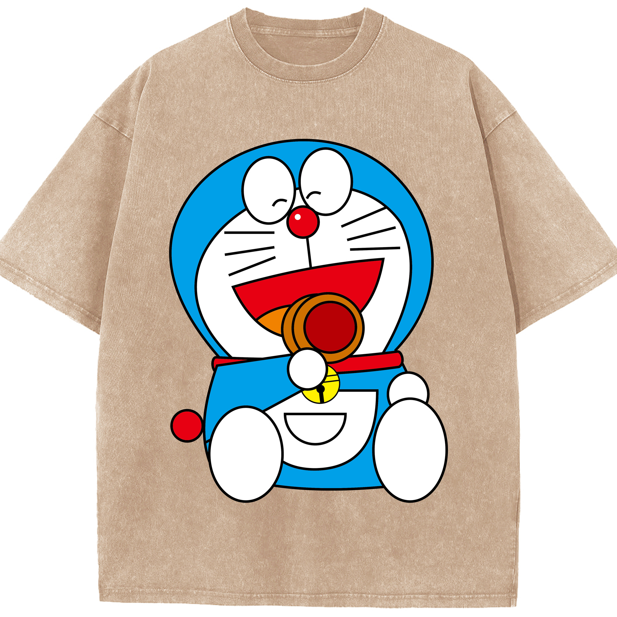 （画像用） ドラえもん Doraemon 綿100% ヴィンテージ風 半袖Tシャツ（フロントプリント）