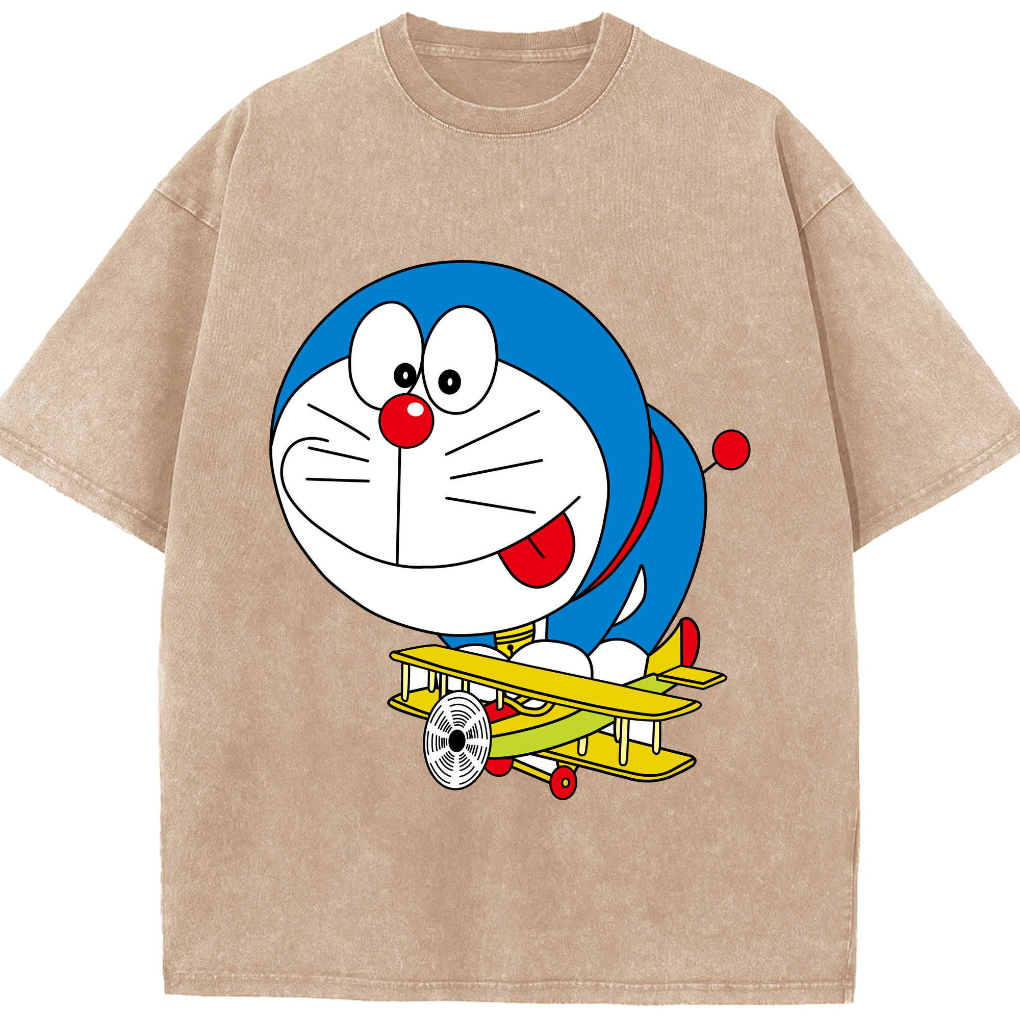 （画像用） ドラえもん Doraemon 綿100% ヴィンテージ風 半袖Tシャツ（フロントプリント）