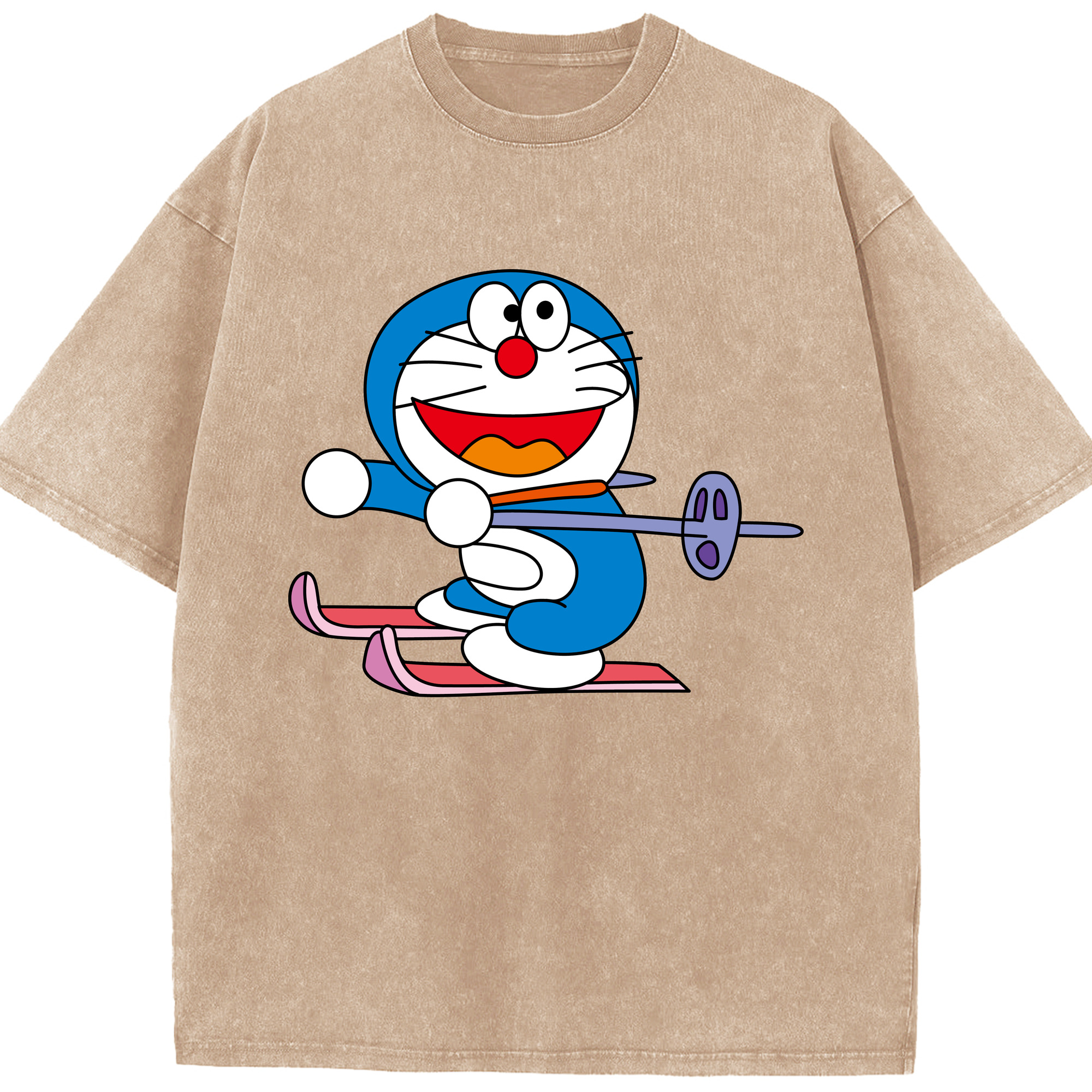 （画像用） ドラえもん Doraemon 綿100% ヴィンテージ風 半袖Tシャツ（フロントプリント）