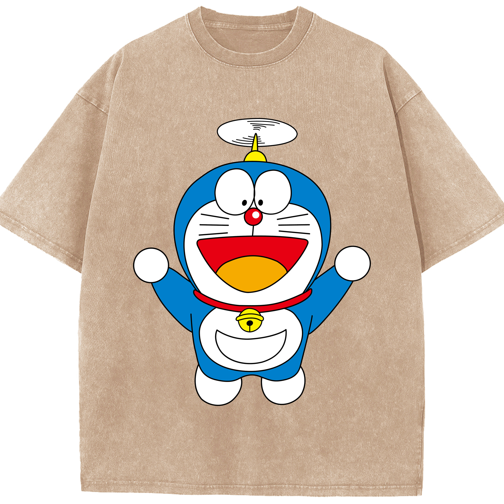 （画像用） ドラえもん Doraemon 綿100% ヴィンテージ風 半袖Tシャツ（フロントプリント）