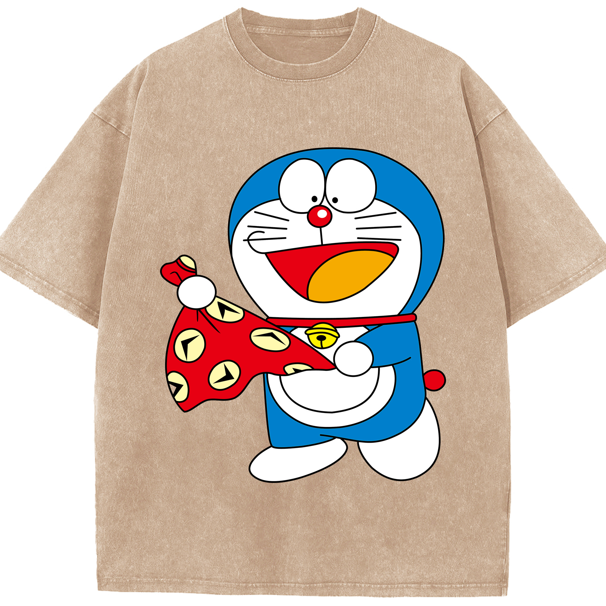 （画像用） ドラえもん Doraemon 綿100% ヴィンテージ風 半袖Tシャツ（フロントプリント）