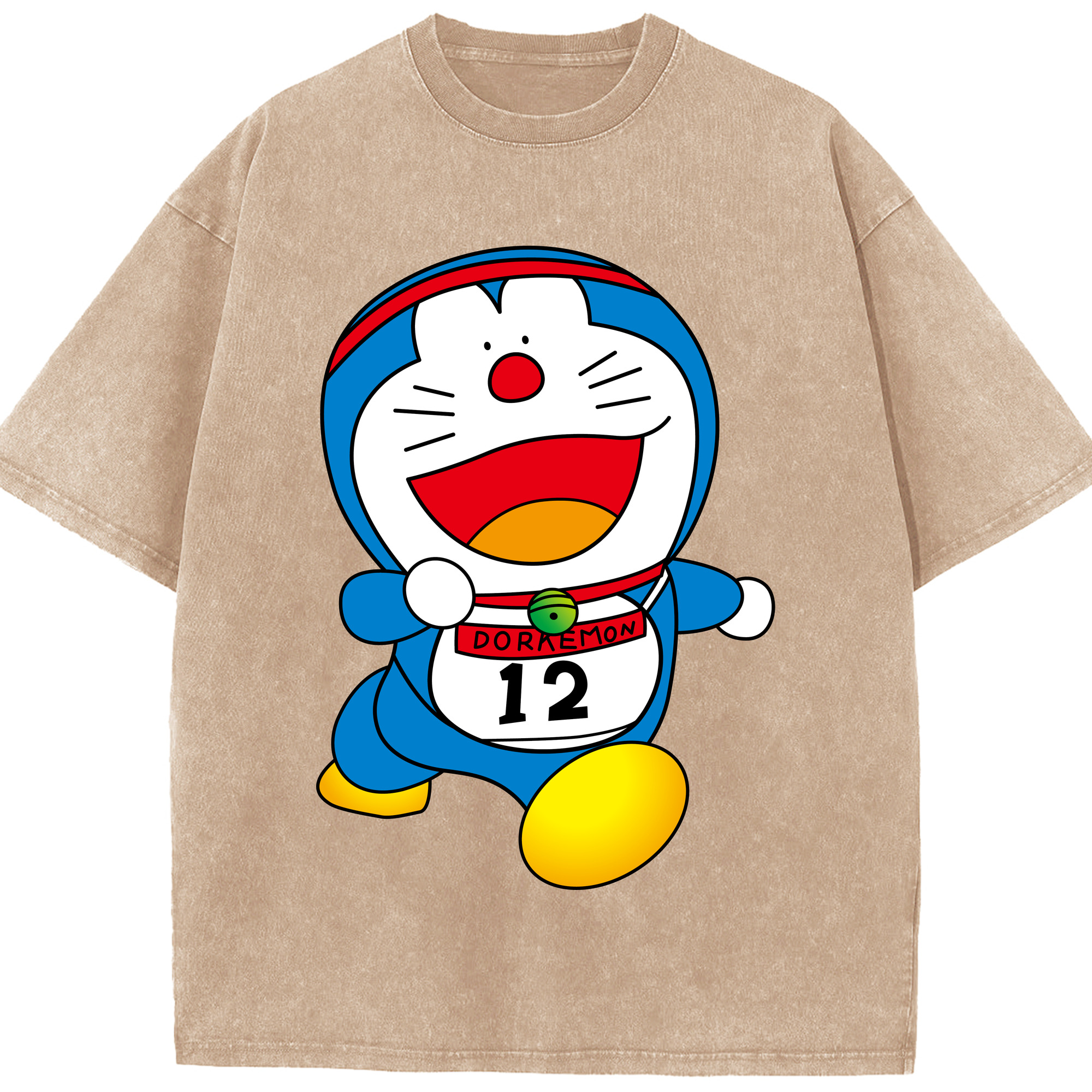 （画像用） ドラえもん Doraemon 綿100% ヴィンテージ風 半袖Tシャツ（フロントプリント）