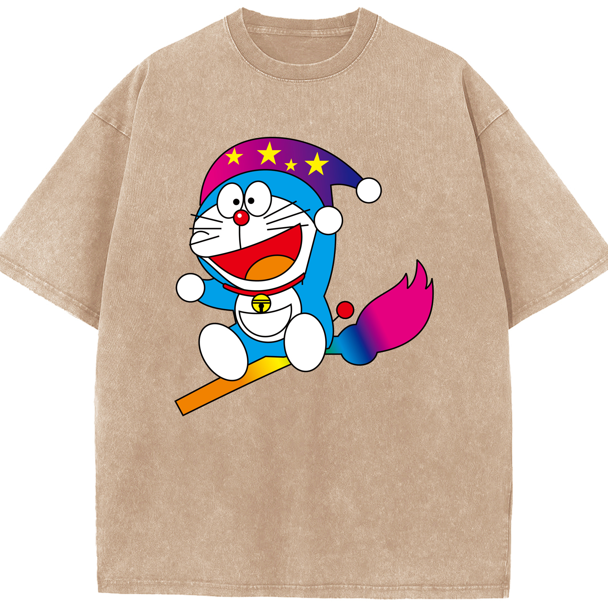 （画像用） ドラえもん Doraemon 綿100% ヴィンテージ風 半袖Tシャツ（フロントプリント）