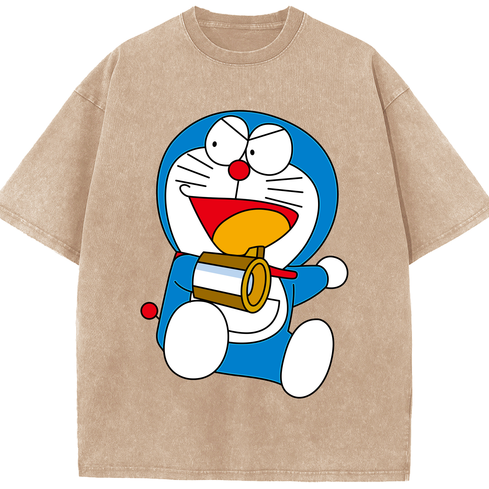 （画像用） ドラえもん Doraemon 綿100% ヴィンテージ風 半袖Tシャツ（フロントプリント）