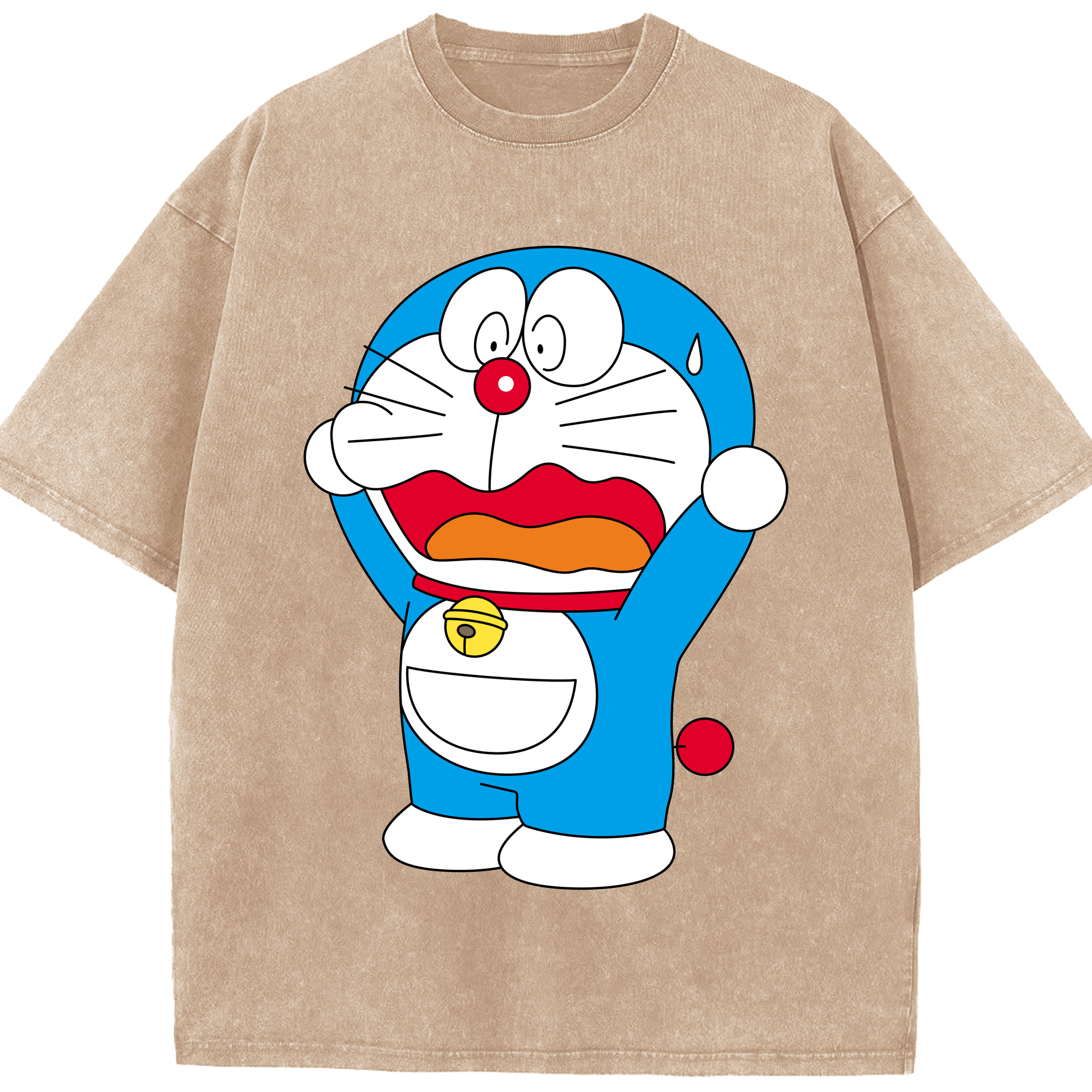 （画像用） ドラえもん Doraemon 綿100% ヴィンテージ風 半袖Tシャツ（フロントプリント）