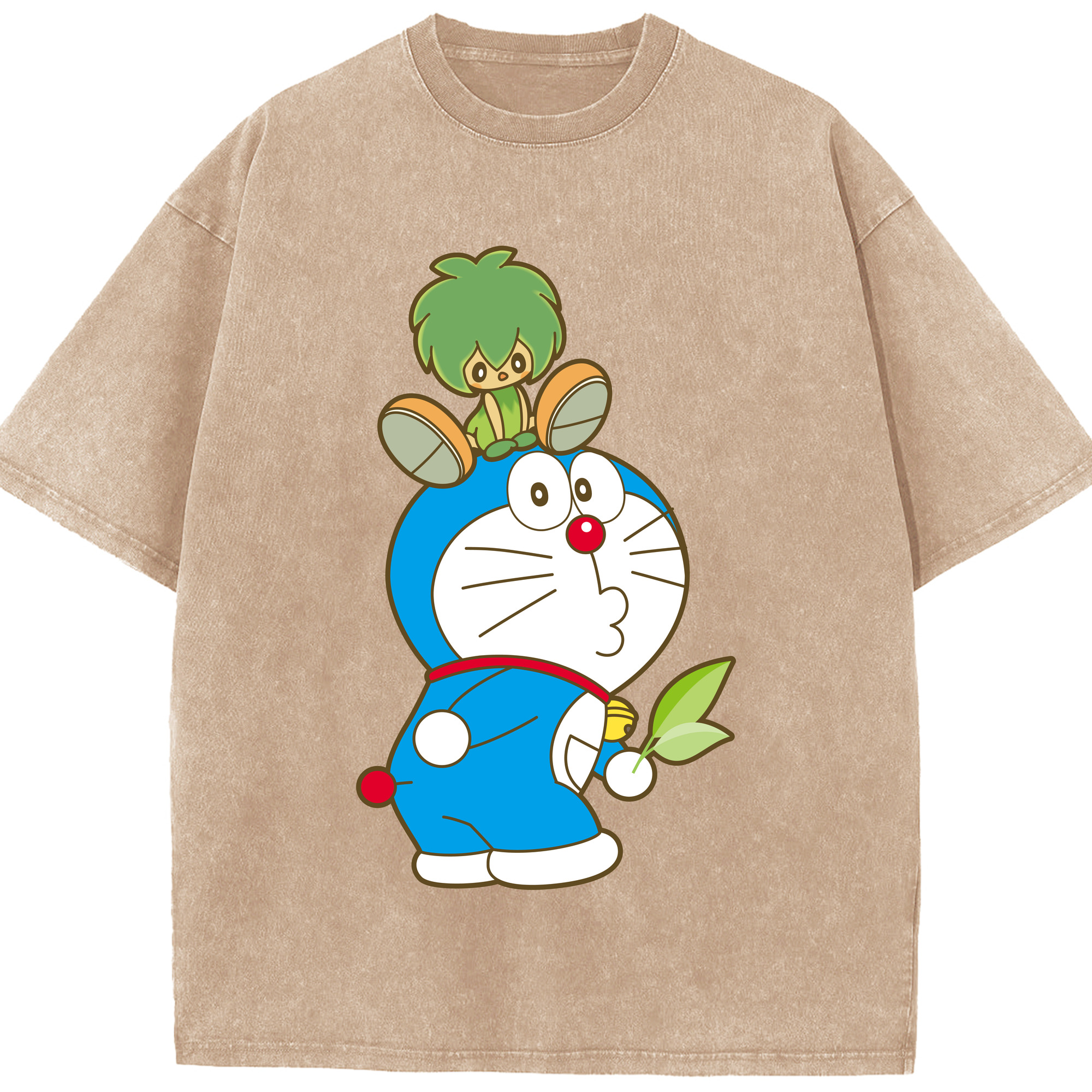 （画像用） ドラえもん Doraemon 綿100% ヴィンテージ風 半袖Tシャツ（フロントプリント）