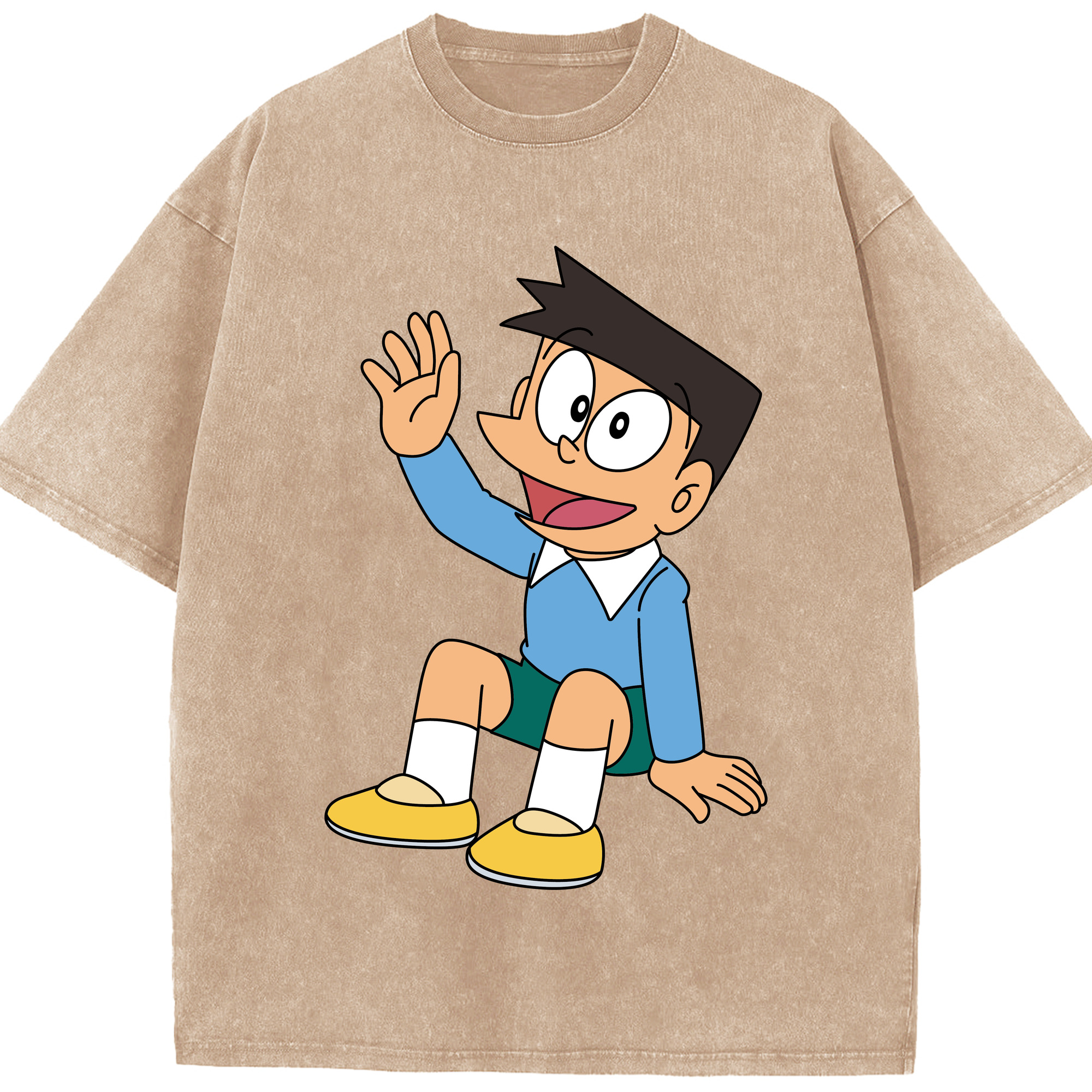 （画像用） ドラえもん 骨川 スネ夫 Doraemon Honekawa Suneo 綿100% ヴィンテージ風 半袖Tシャツ（フロントプリント）