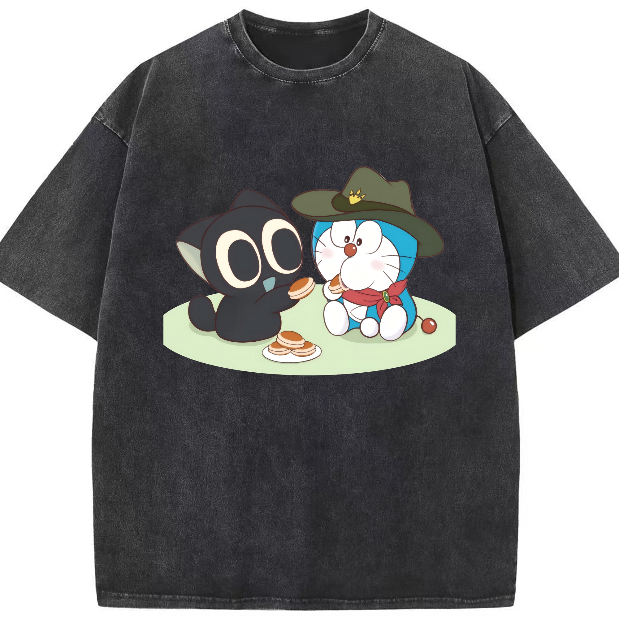 （画像用） ドラえもん Doraemon 綿100% ヴィンテージ風 半袖Tシャツ（フロントプリント）