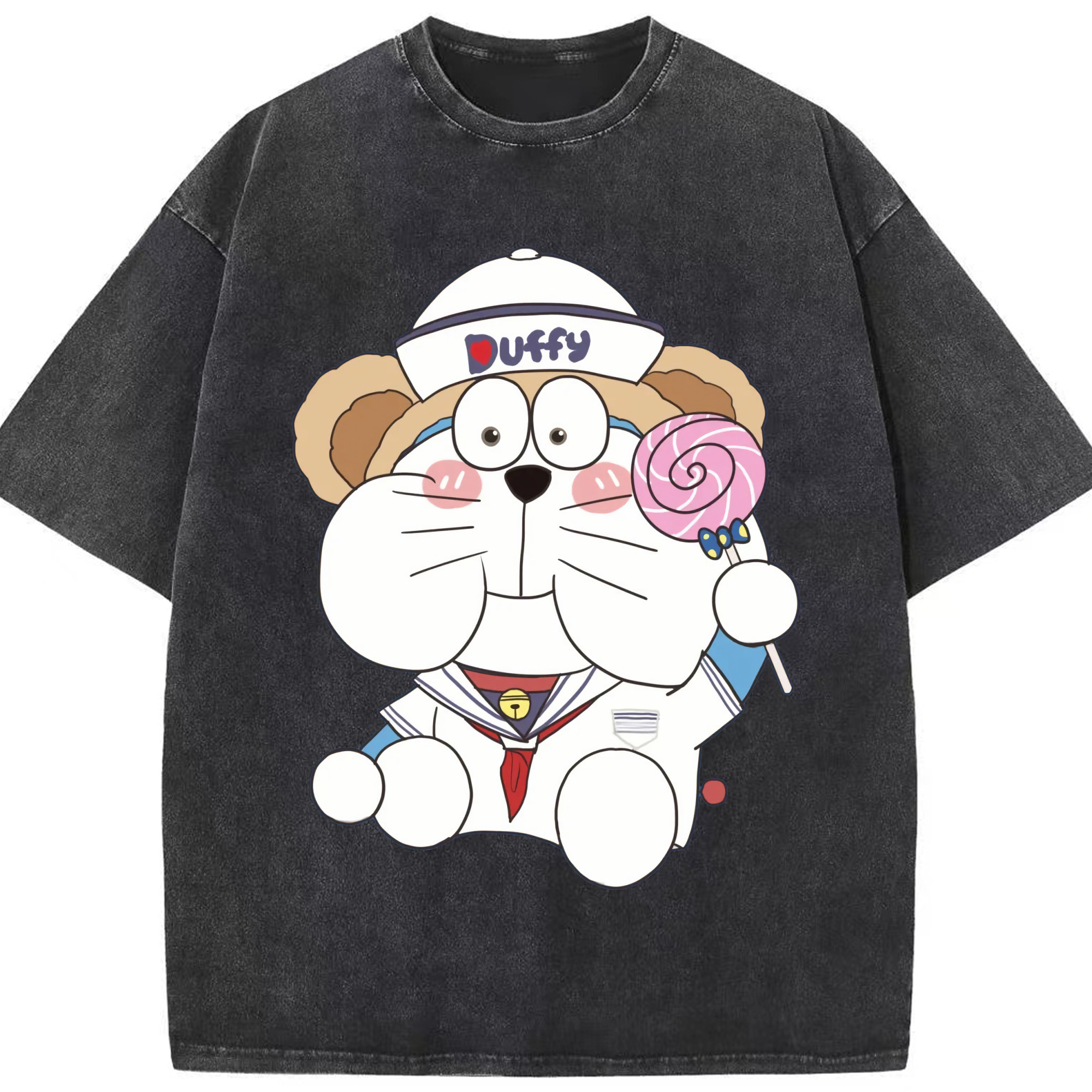 （画像用） ドラえもん Doraemon 綿100% ヴィンテージ風 半袖Tシャツ（フロントプリント）