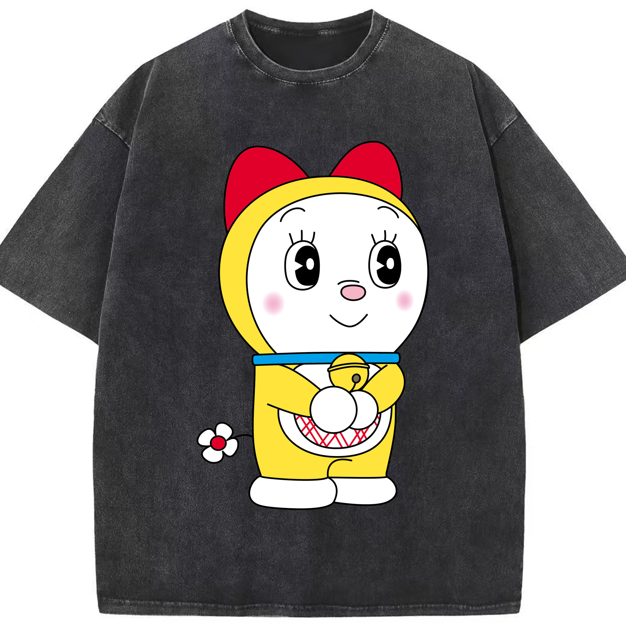 （画像用） ドラえもん ドラミ Doraemon Dorami 綿100% ヴィンテージ風 半袖Tシャツ（フロントプリント）
