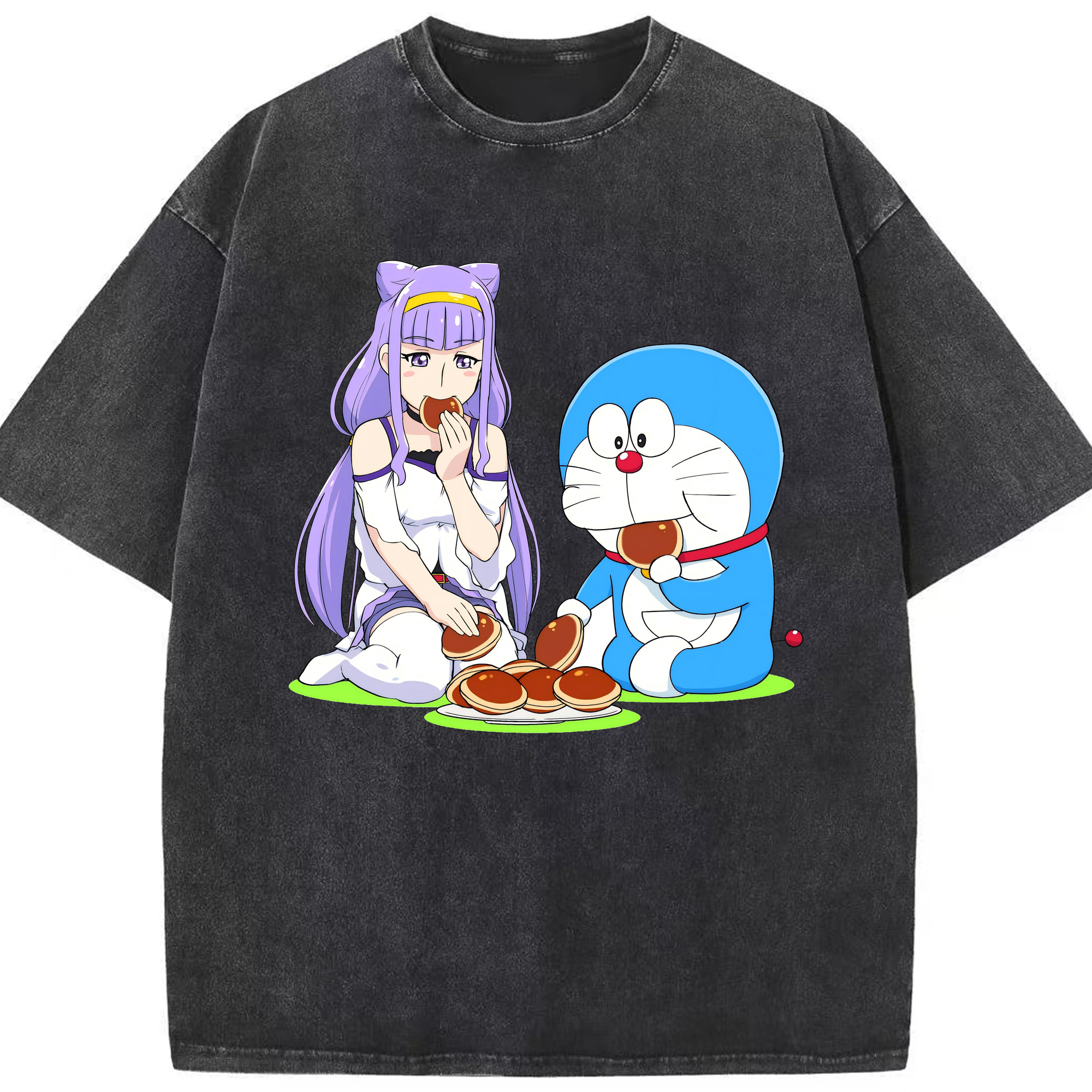 （画像用） ドラえもん Doraemon 綿100% ヴィンテージ風 半袖Tシャツ（フロントプリント）