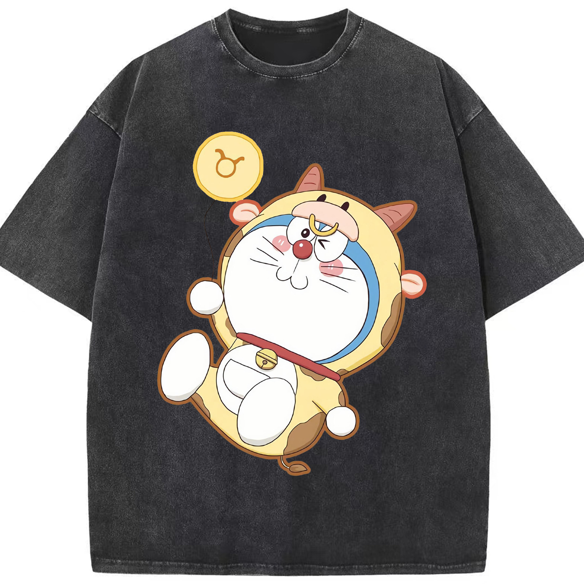 （画像用） ドラえもん Doraemon 綿100% ヴィンテージ風 半袖Tシャツ（フロントプリント）