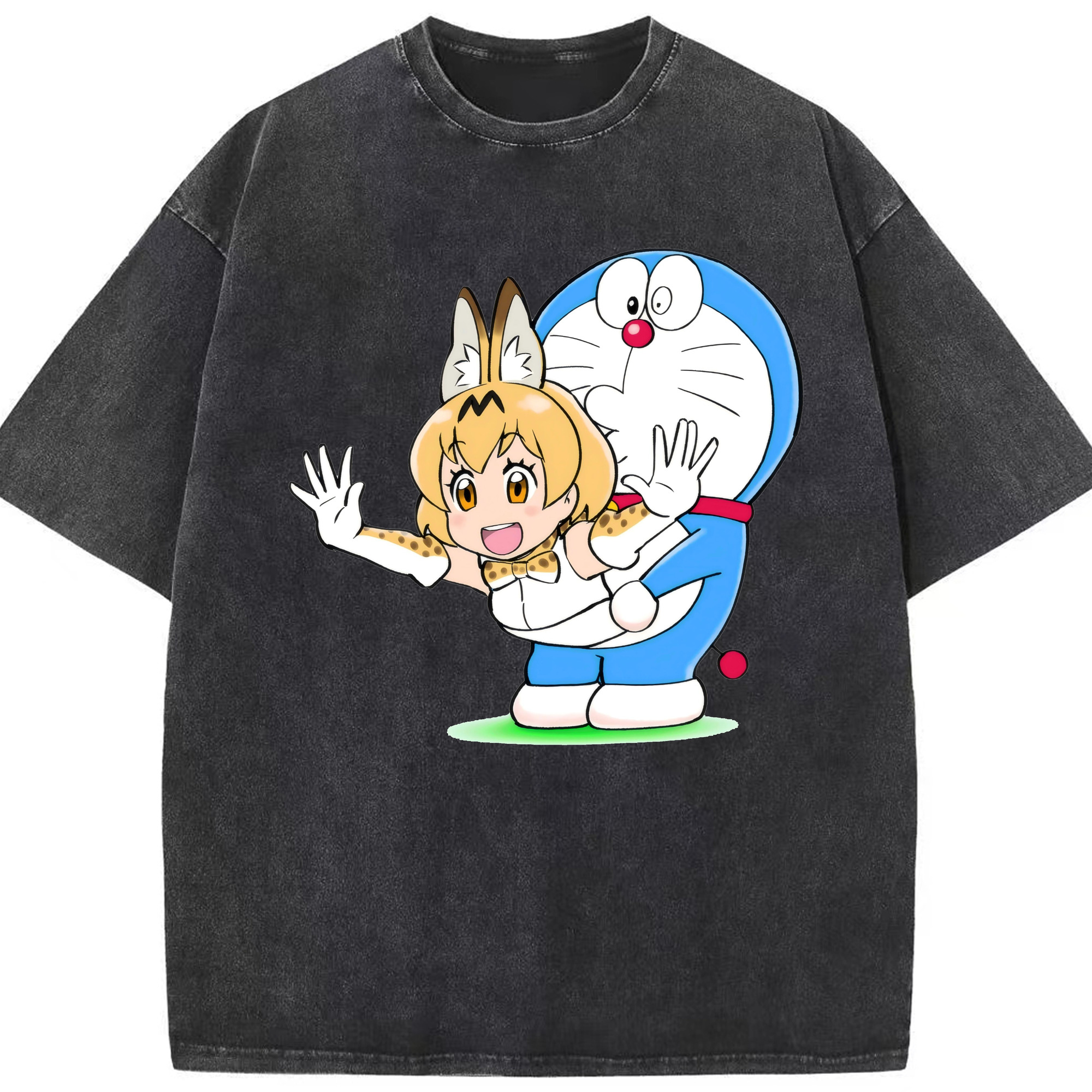 （画像用） ドラえもん Doraemon 綿100% ヴィンテージ風 半袖Tシャツ（フロントプリント）