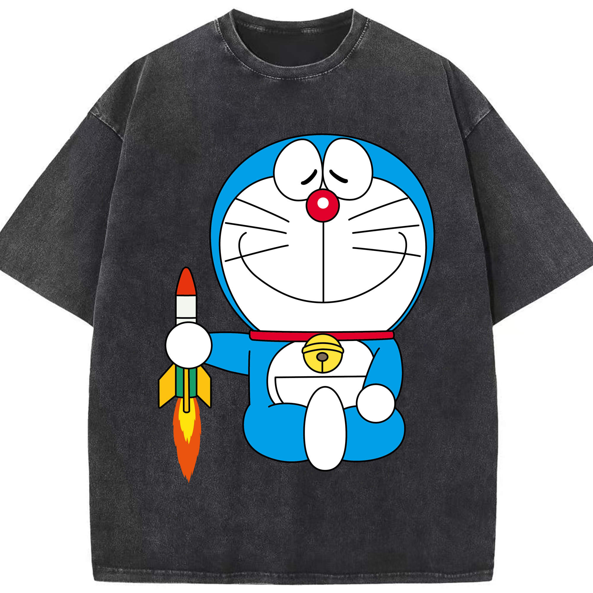 （画像用） ドラえもん Doraemon 綿100% ヴィンテージ風 半袖Tシャツ（フロントプリント）