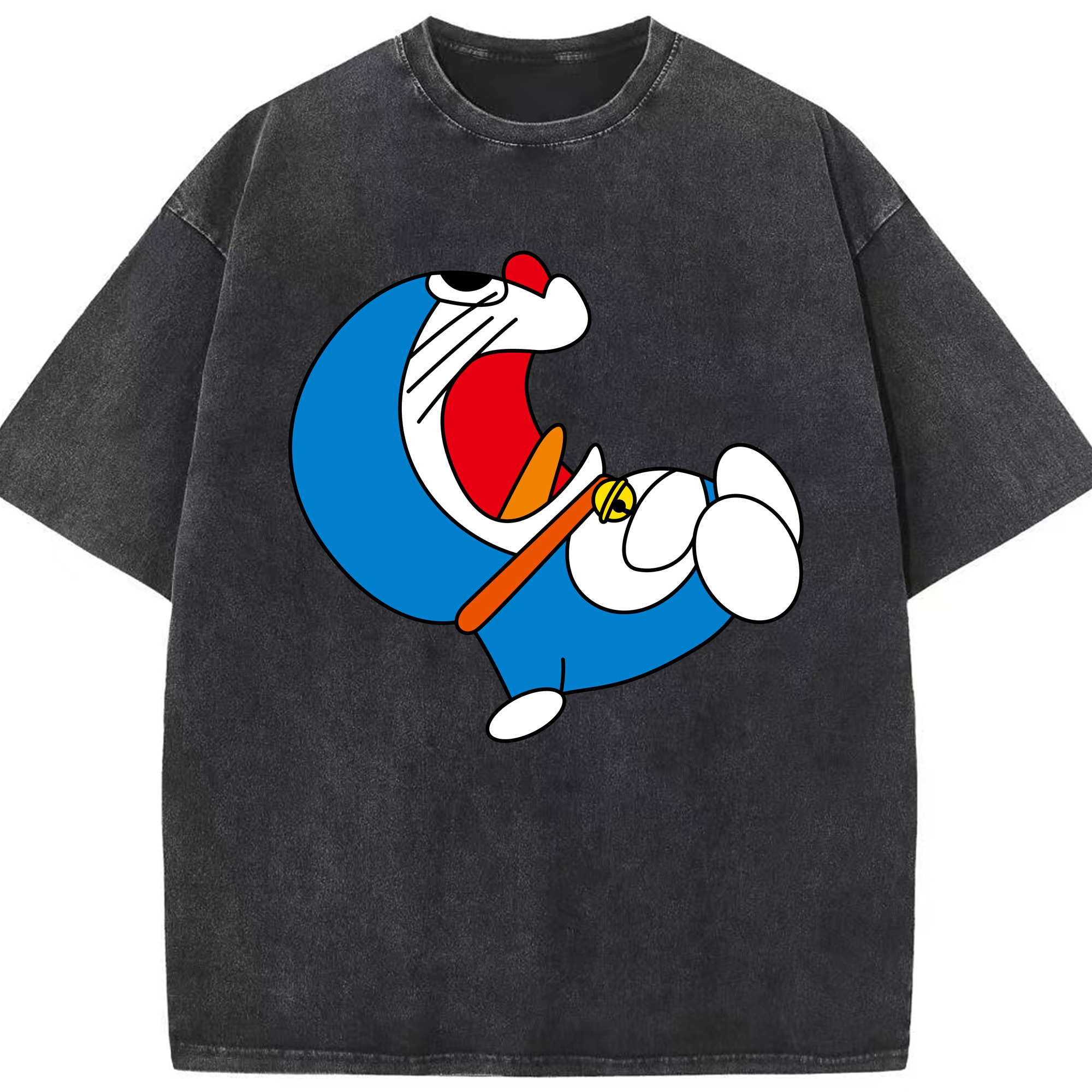（画像用） ドラえもん Doraemon 綿100% ヴィンテージ風 半袖Tシャツ（フロントプリント）