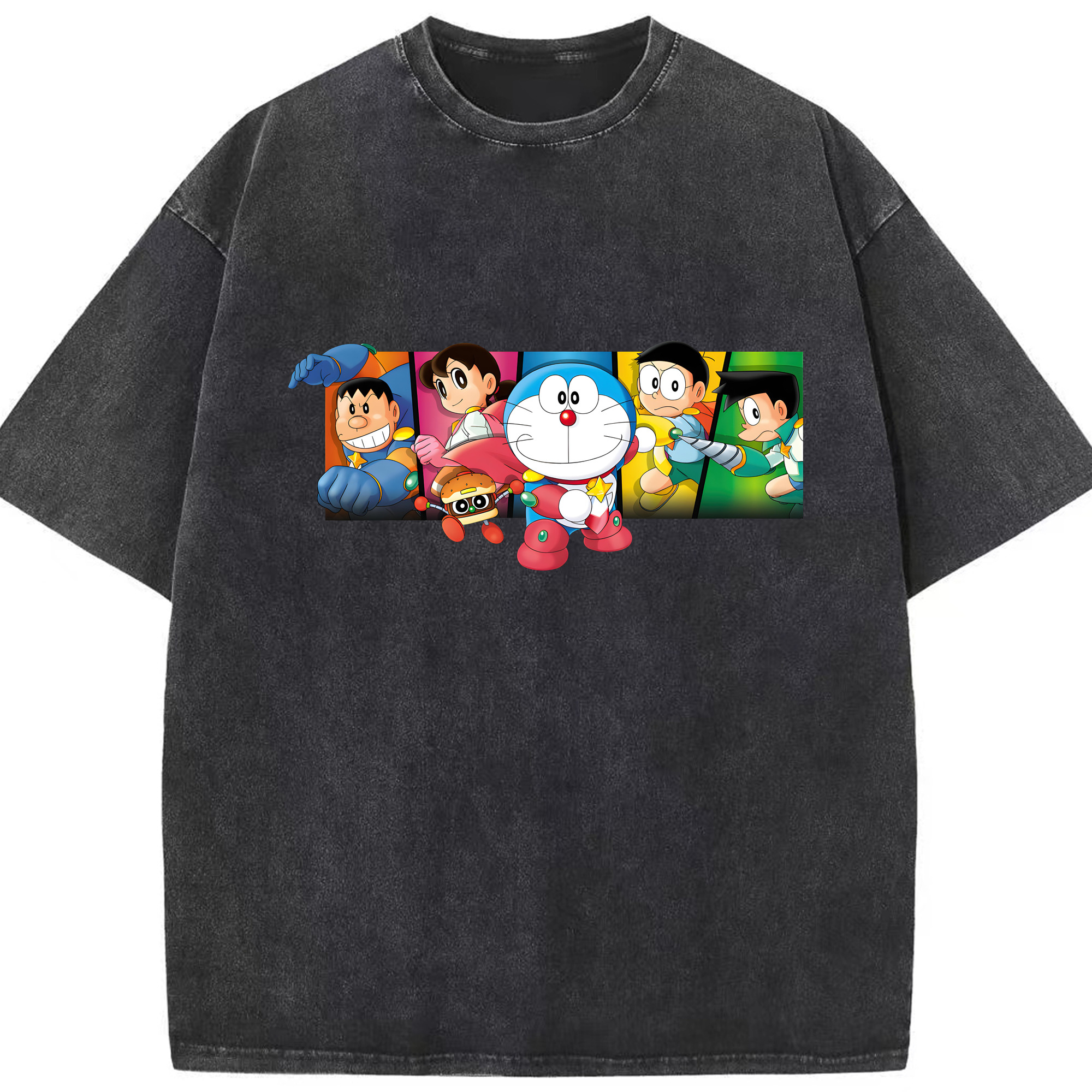 （画像用） ドラえもん Doraemon 綿100% ヴィンテージ風 半袖Tシャツ（フロントプリント）