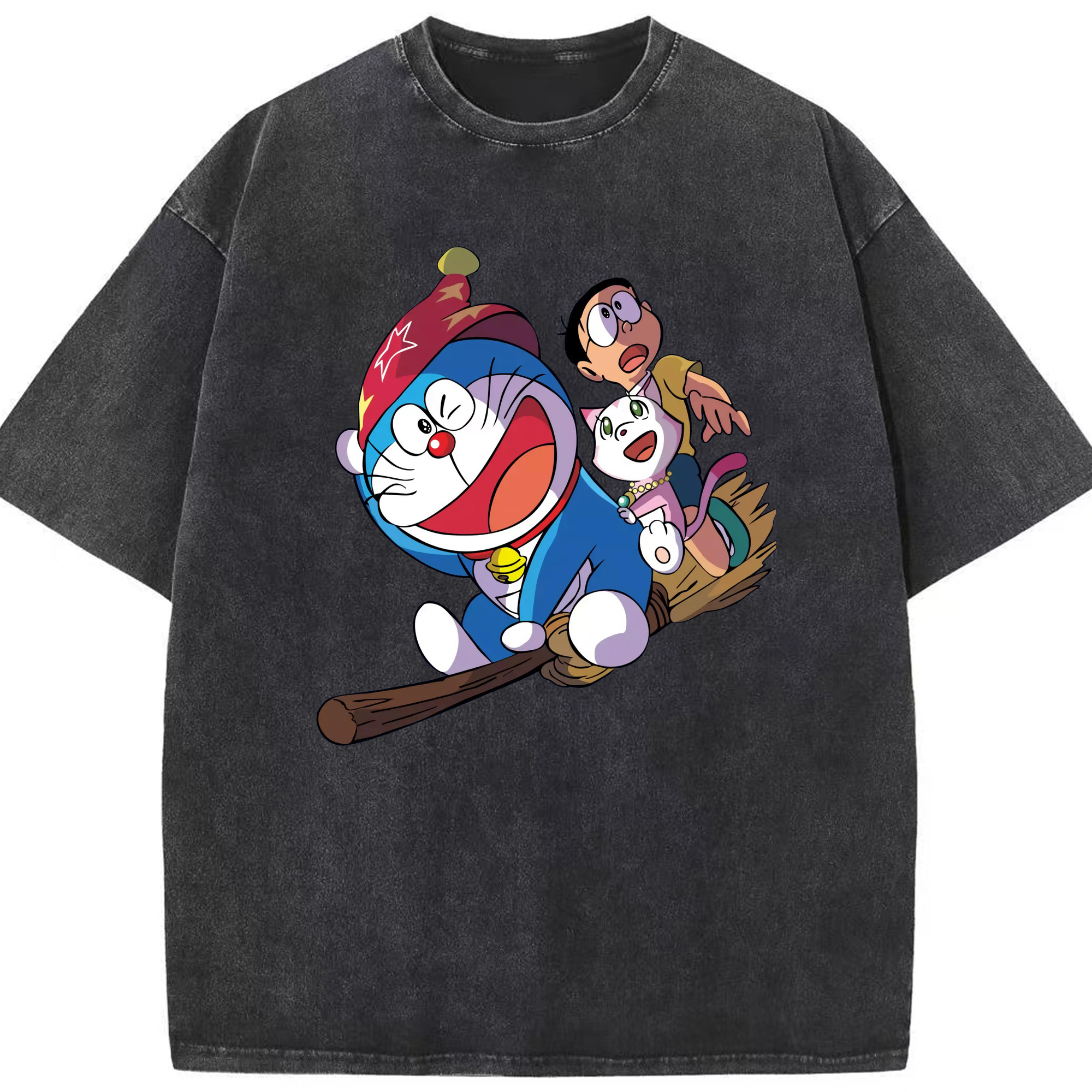 （画像用） ドラえもん Doraemon 綿100% ヴィンテージ風 半袖Tシャツ（フロントプリント）