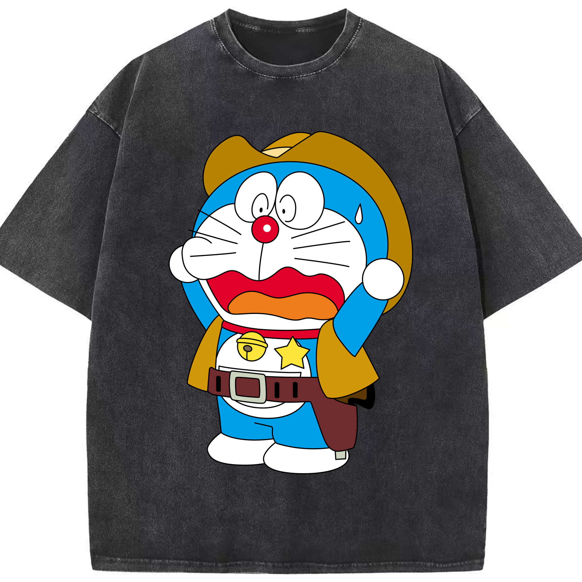 （画像用） ドラえもん Doraemon 綿100% ヴィンテージ風 半袖Tシャツ（フロントプリント）