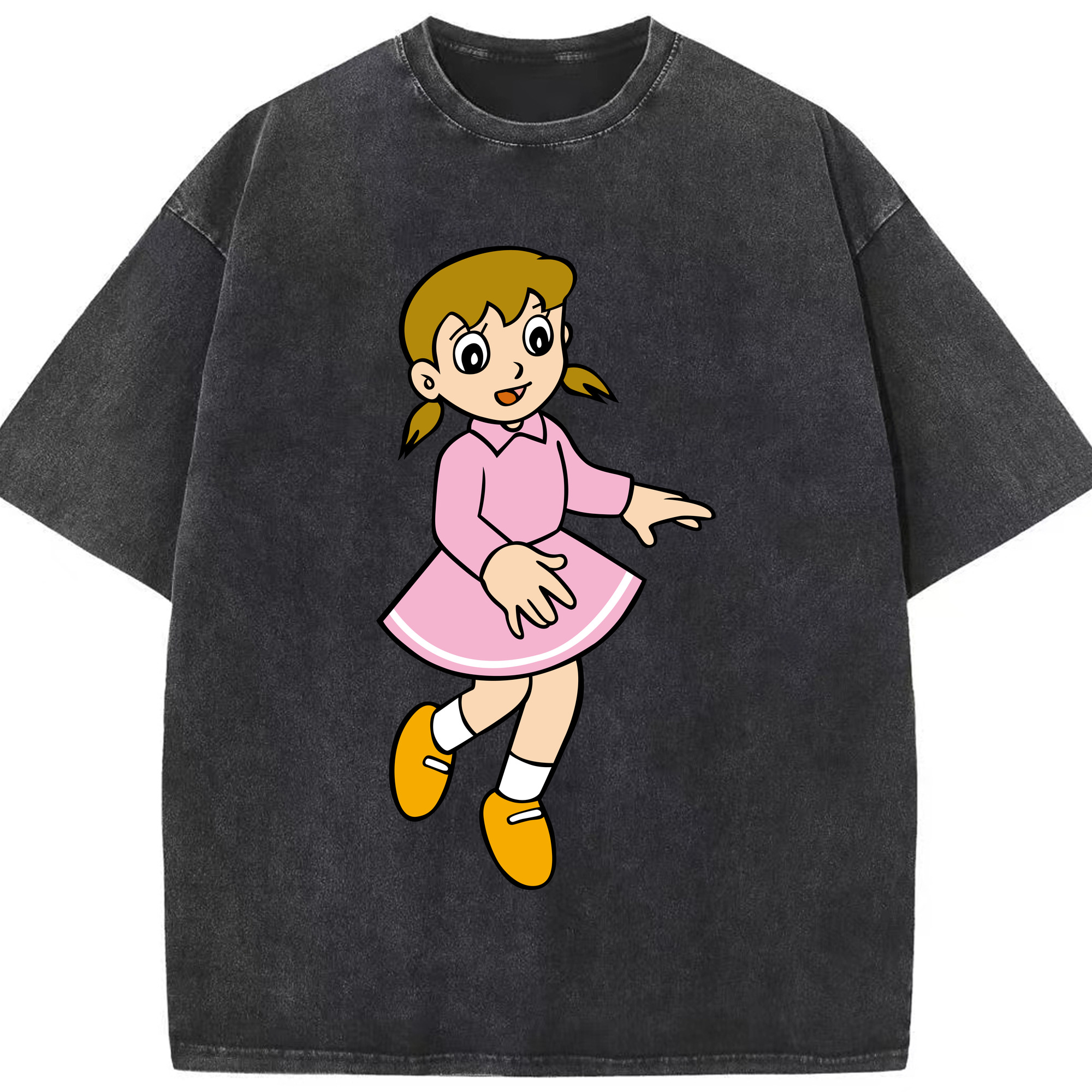 （画像用） ドラえもん みなもと しずか Doraemon Shizuka Minamoto 綿100% ヴィンテージ風 半袖Tシャツ（フロントプリント）