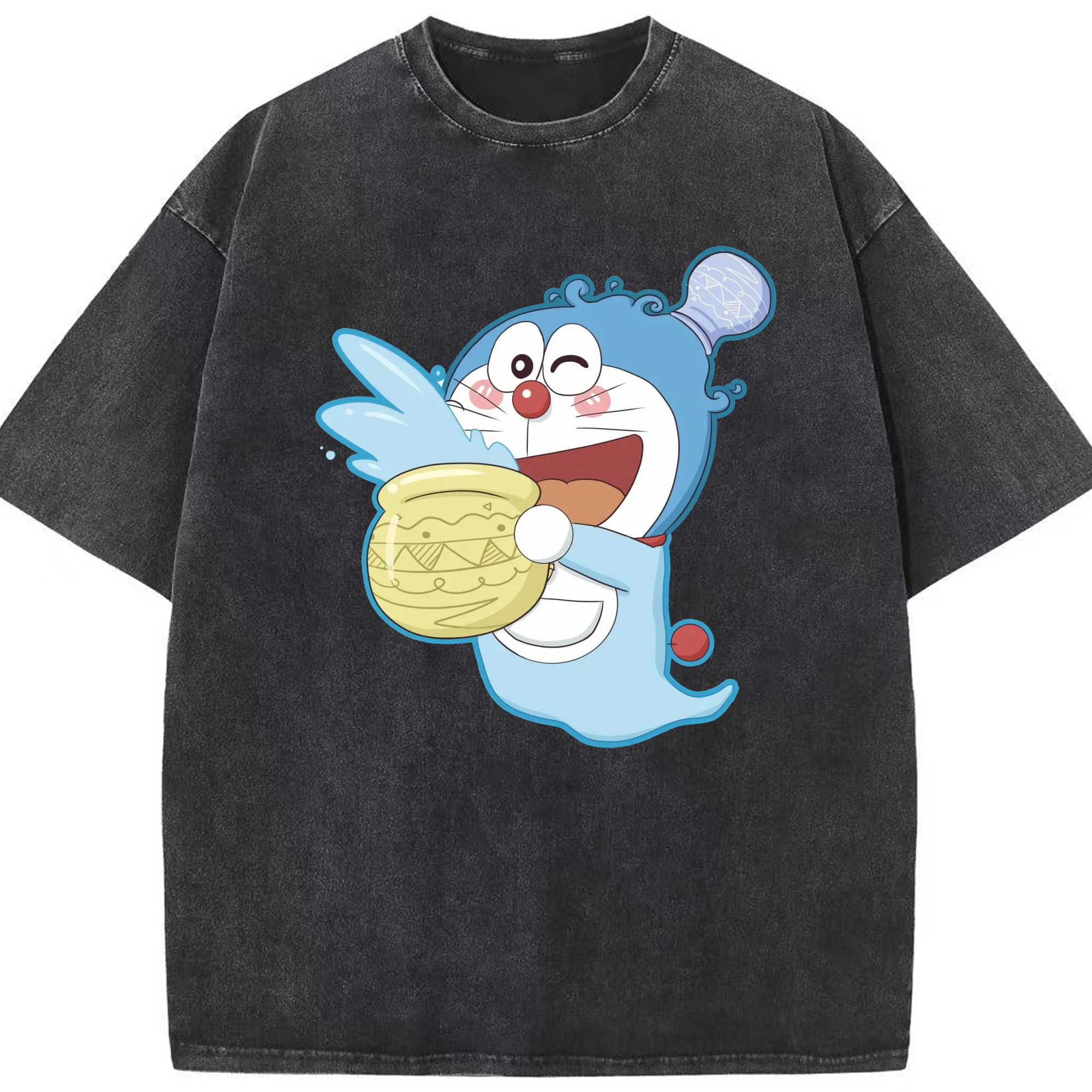 （画像用） ドラえもん Doraemon 綿100% ヴィンテージ風 半袖Tシャツ（フロントプリント）