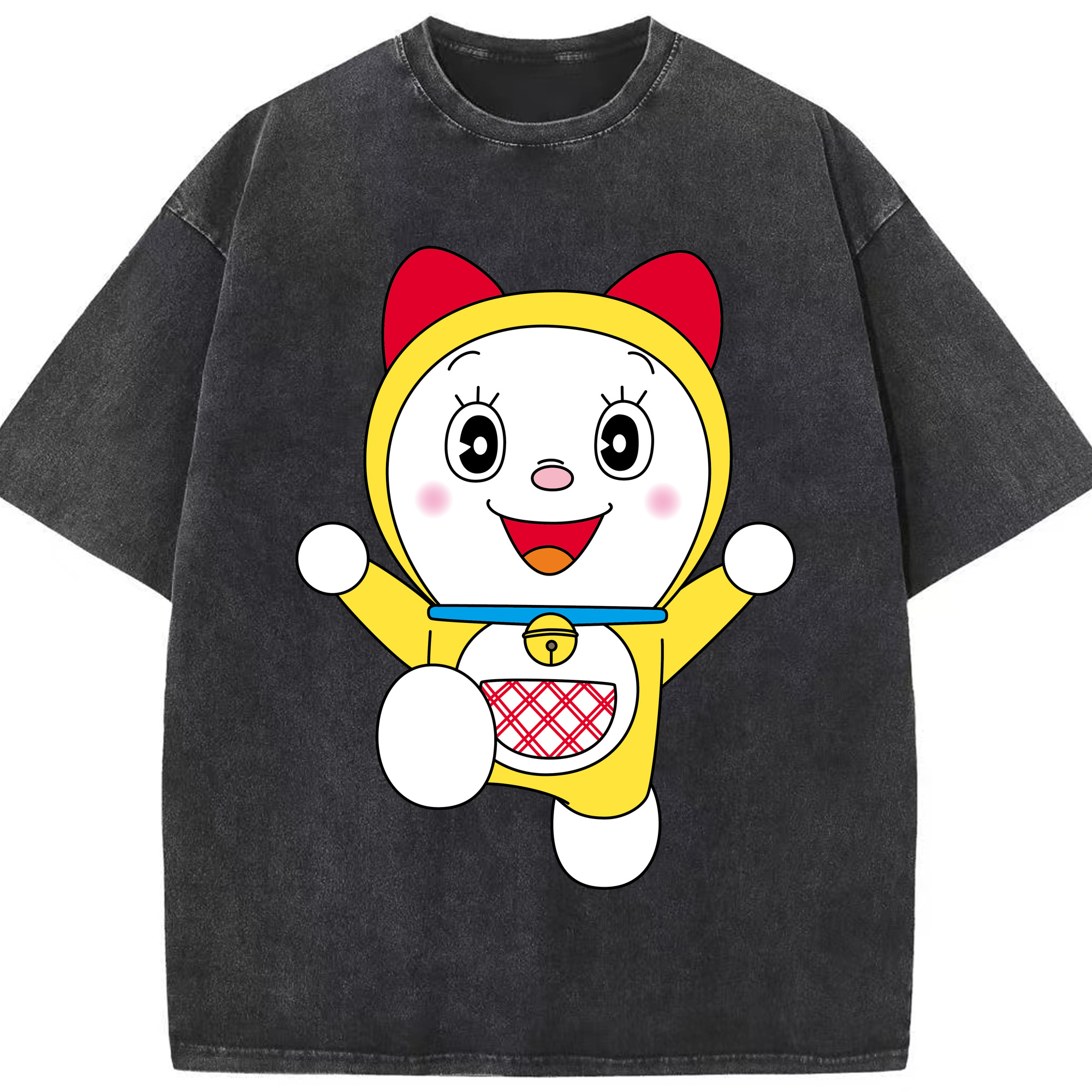 （画像用） ドラえもん ドラミ Doraemon Dorami 綿100% ヴィンテージ風 半袖Tシャツ（フロントプリント）