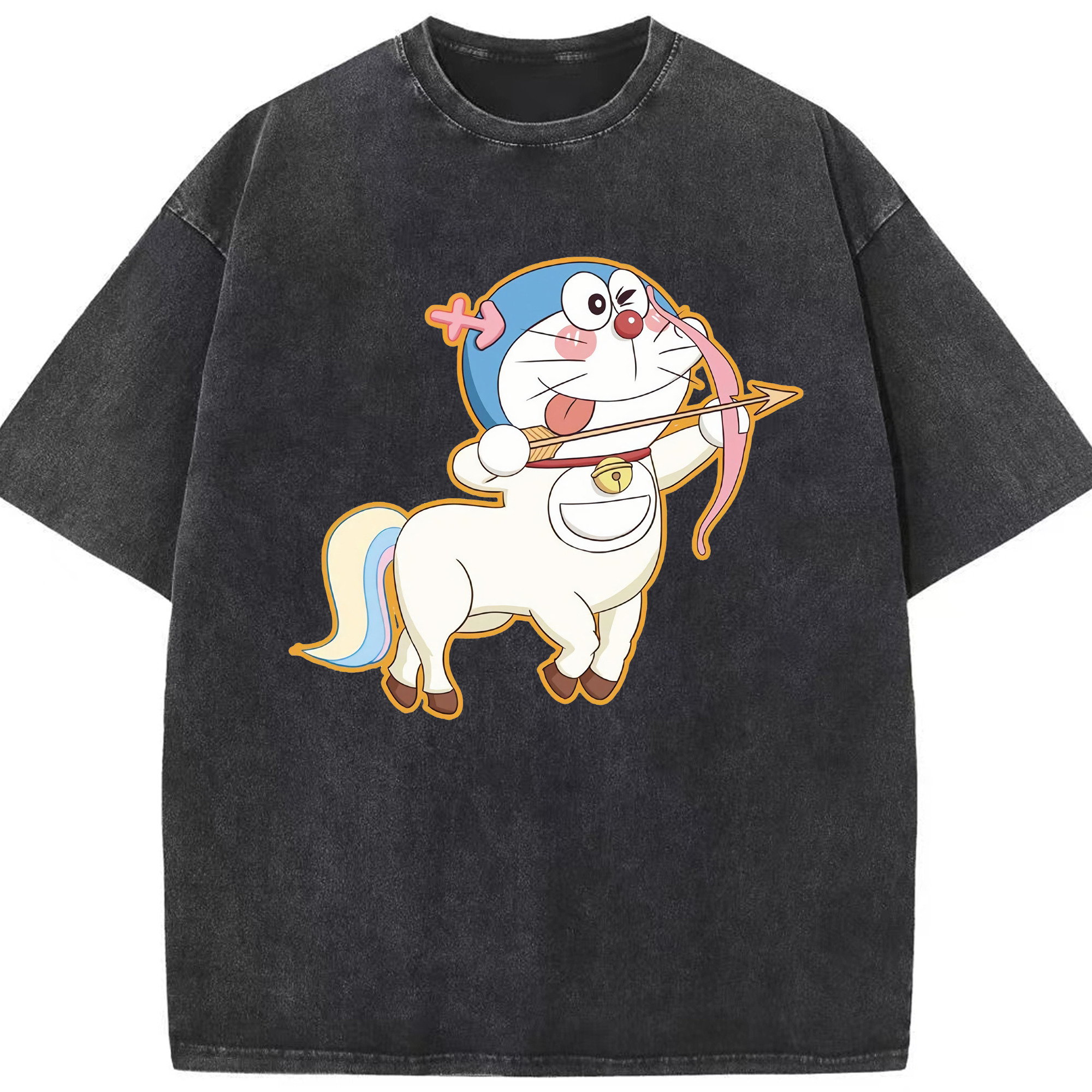 （画像用） ドラえもん Doraemon 綿100% ヴィンテージ風 半袖Tシャツ（フロントプリント）