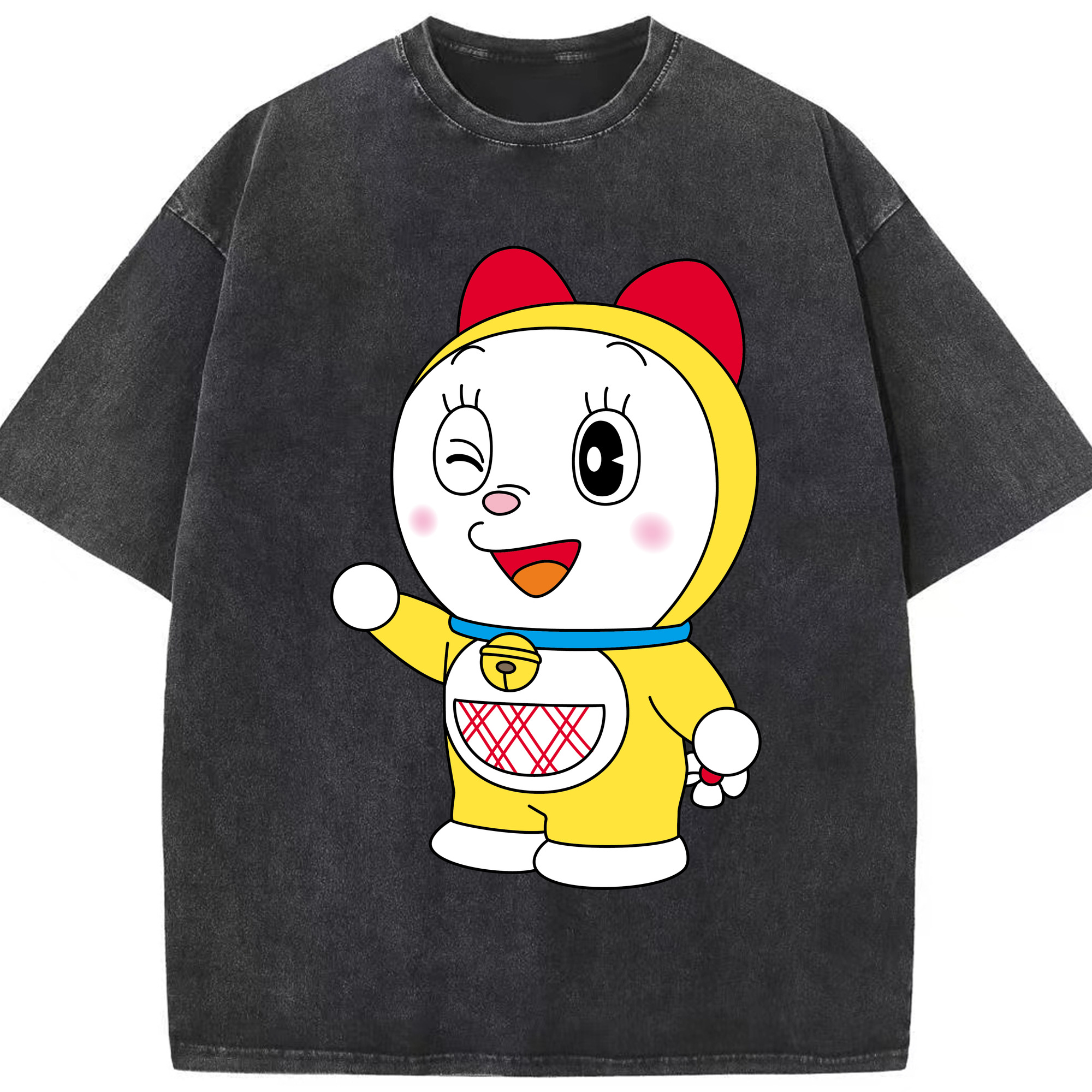 （画像用） ドラえもん ドラミ Doraemon Dorami 綿100% ヴィンテージ風 半袖Tシャツ（フロントプリント）