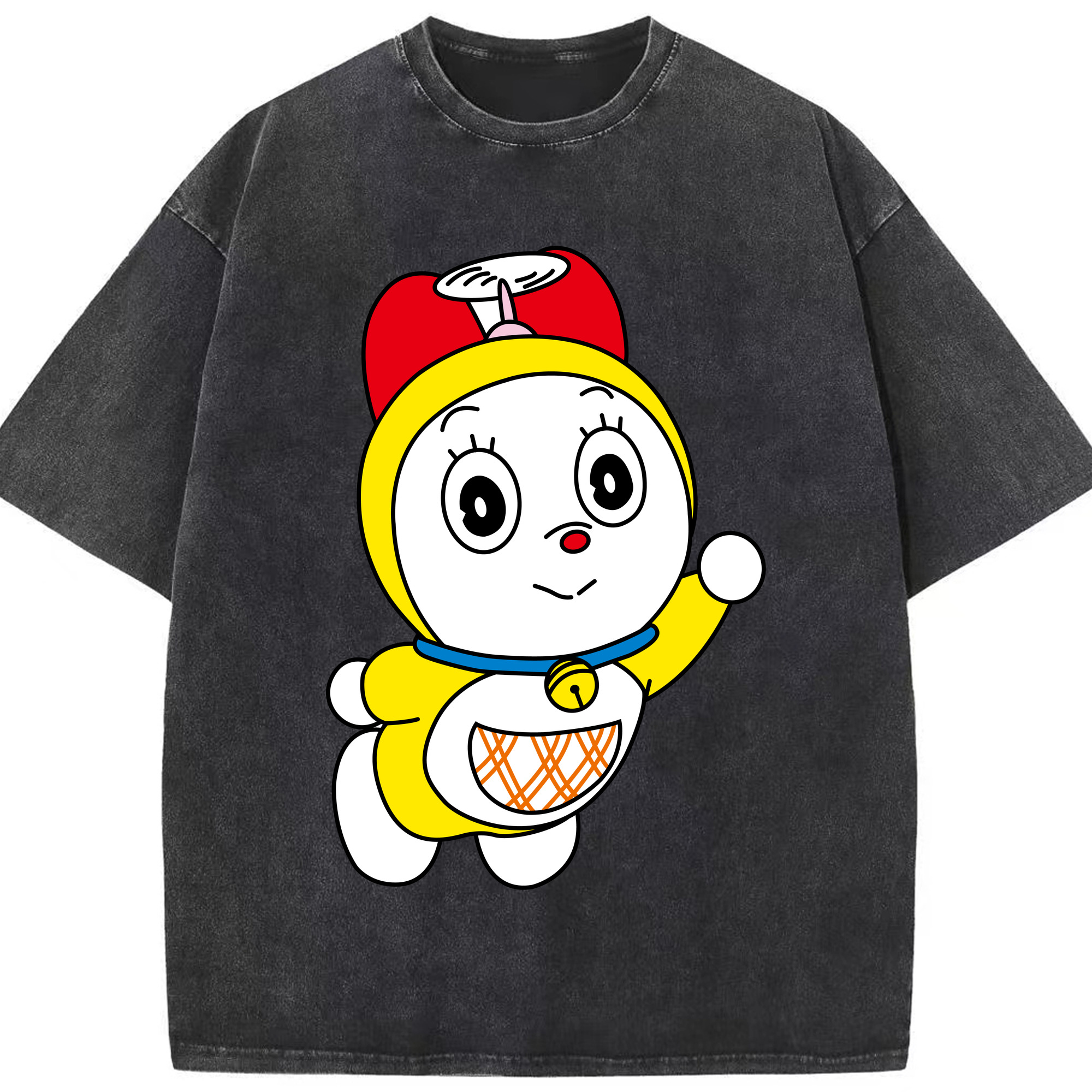 （画像用） ドラえもん ドラミ Doraemon Dorami 綿100% ヴィンテージ風 半袖Tシャツ（フロントプリント）
