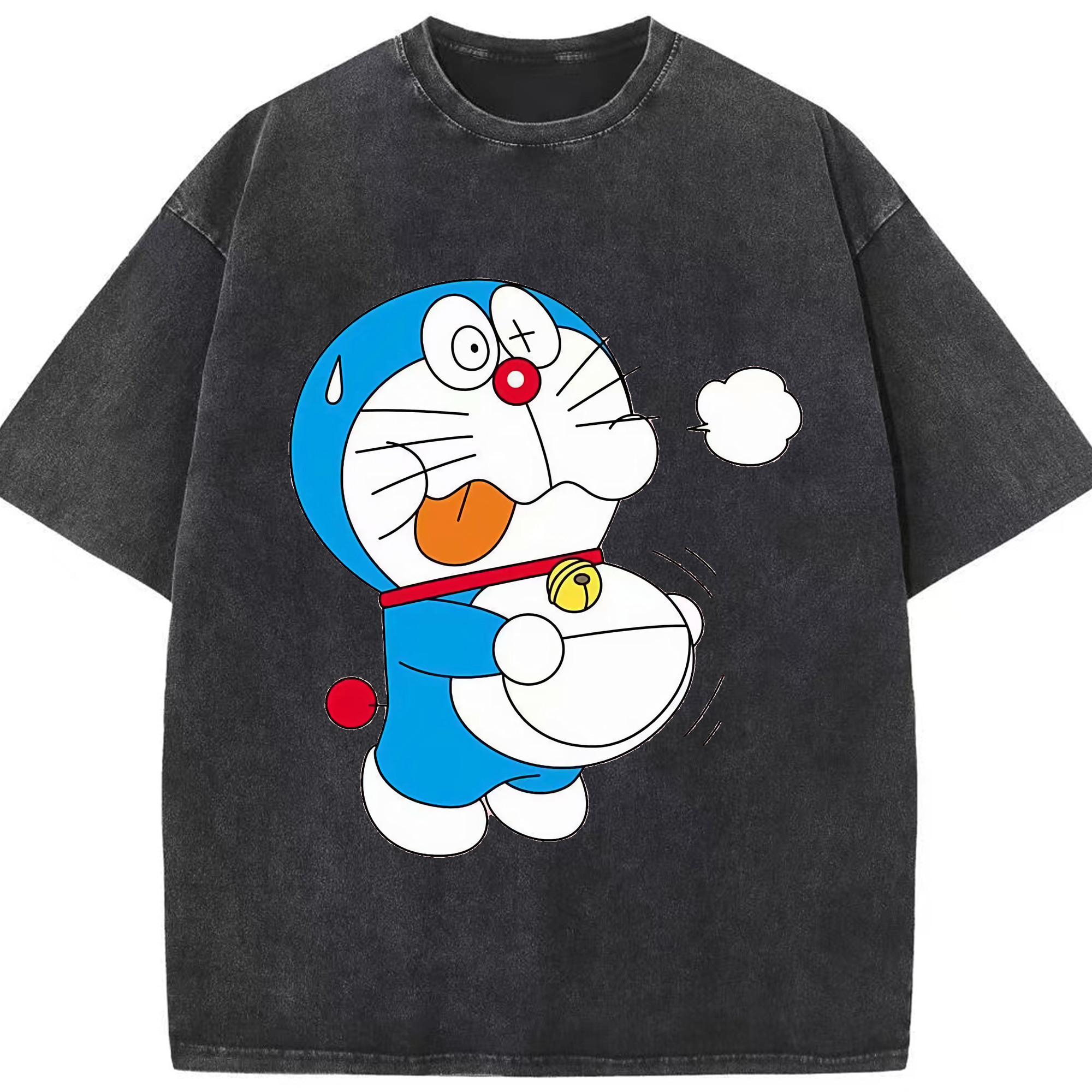 （画像用） ドラえもん Doraemon 綿100% ヴィンテージ風 半袖Tシャツ（フロントプリント）