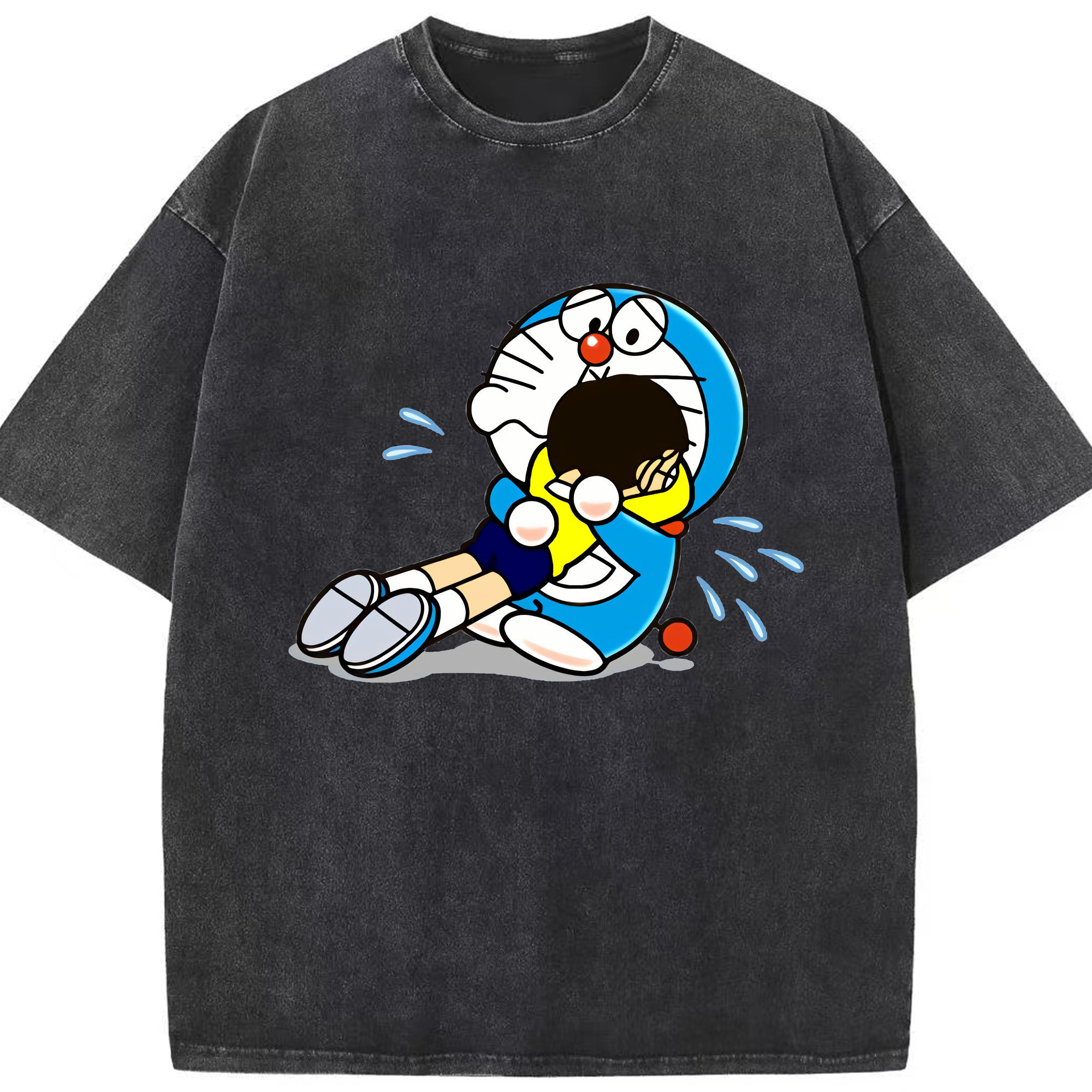 （画像用） ドラえもん Doraemon 綿100% ヴィンテージ風 半袖Tシャツ（フロントプリント）