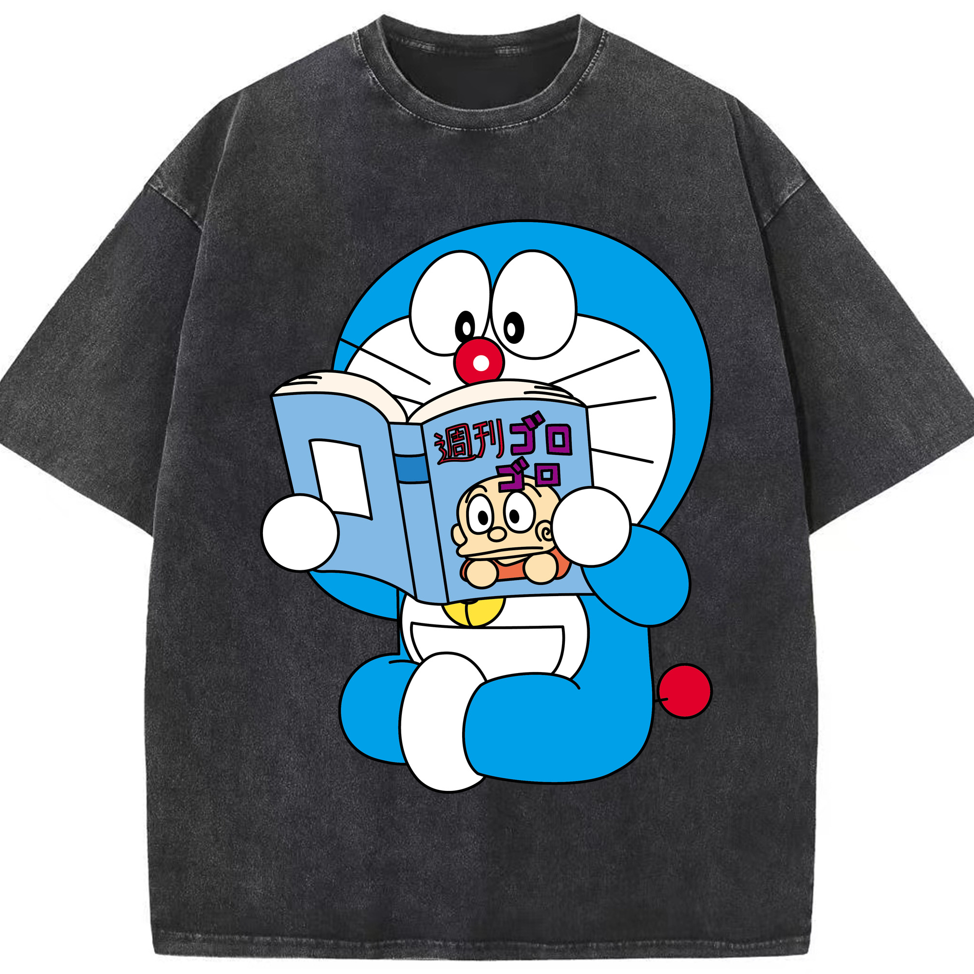 （画像用） ドラえもん Doraemon 綿100% ヴィンテージ風 半袖Tシャツ（フロントプリント）