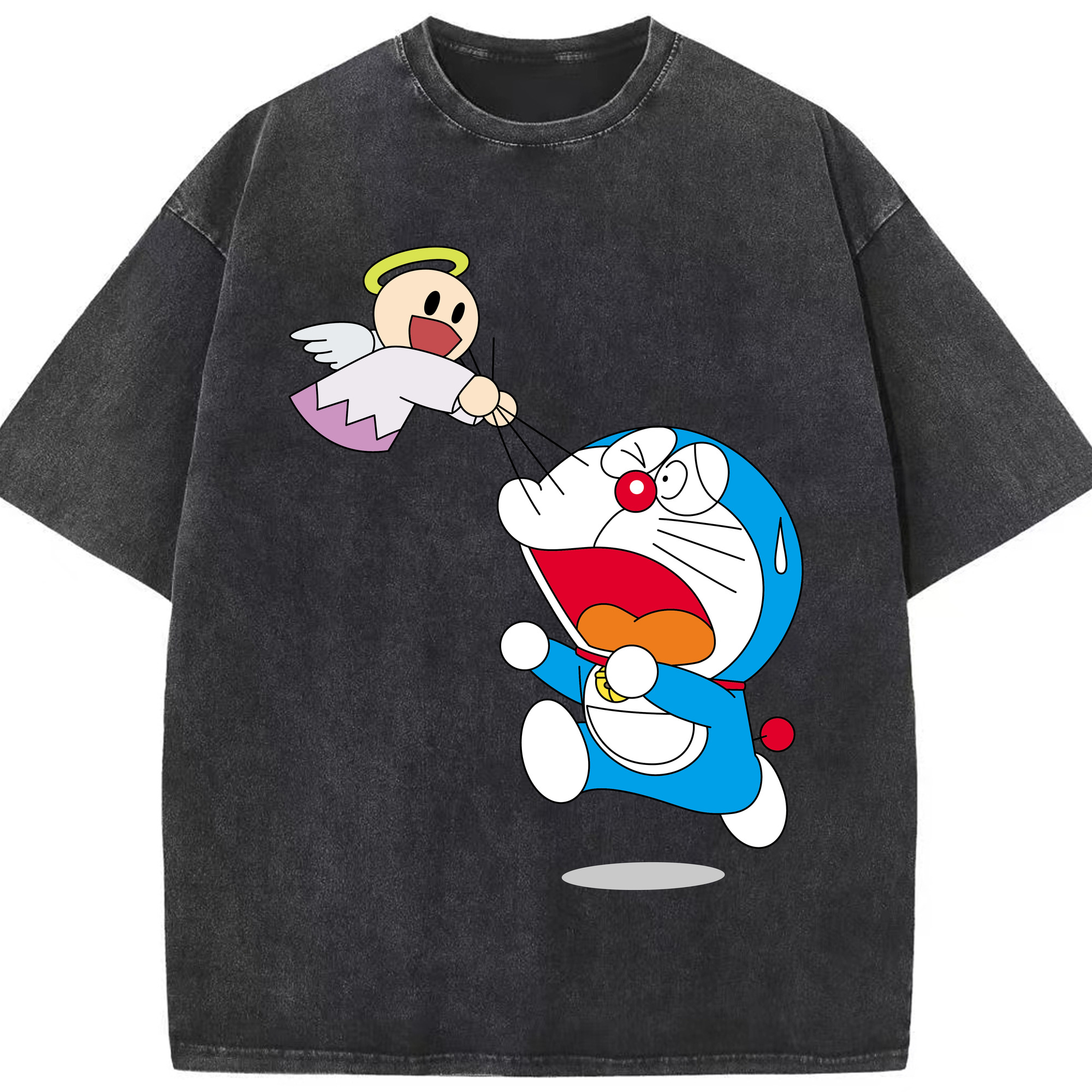 （画像用） ドラえもん Doraemon 綿100% ヴィンテージ風 半袖Tシャツ（フロントプリント）