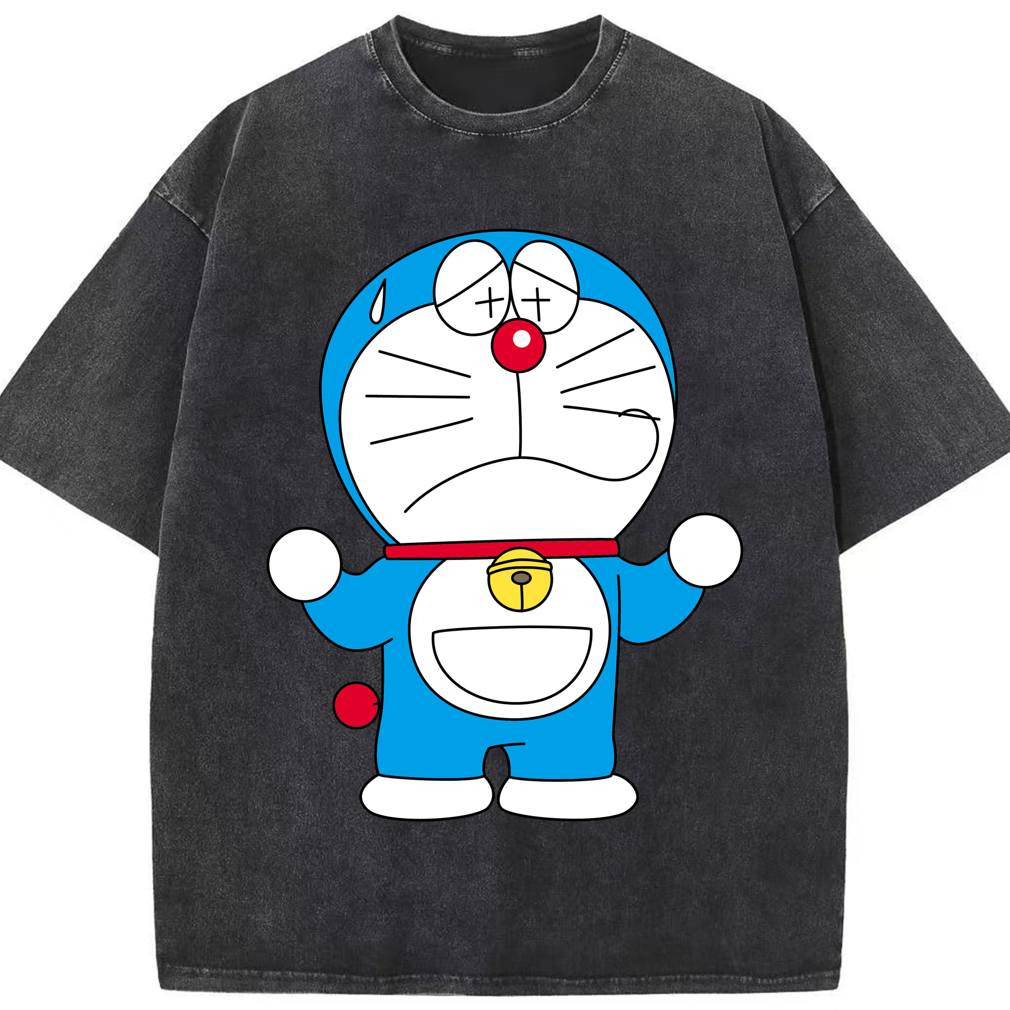 （画像用） ドラえもん Doraemon 綿100% ヴィンテージ風 半袖Tシャツ（フロントプリント）
