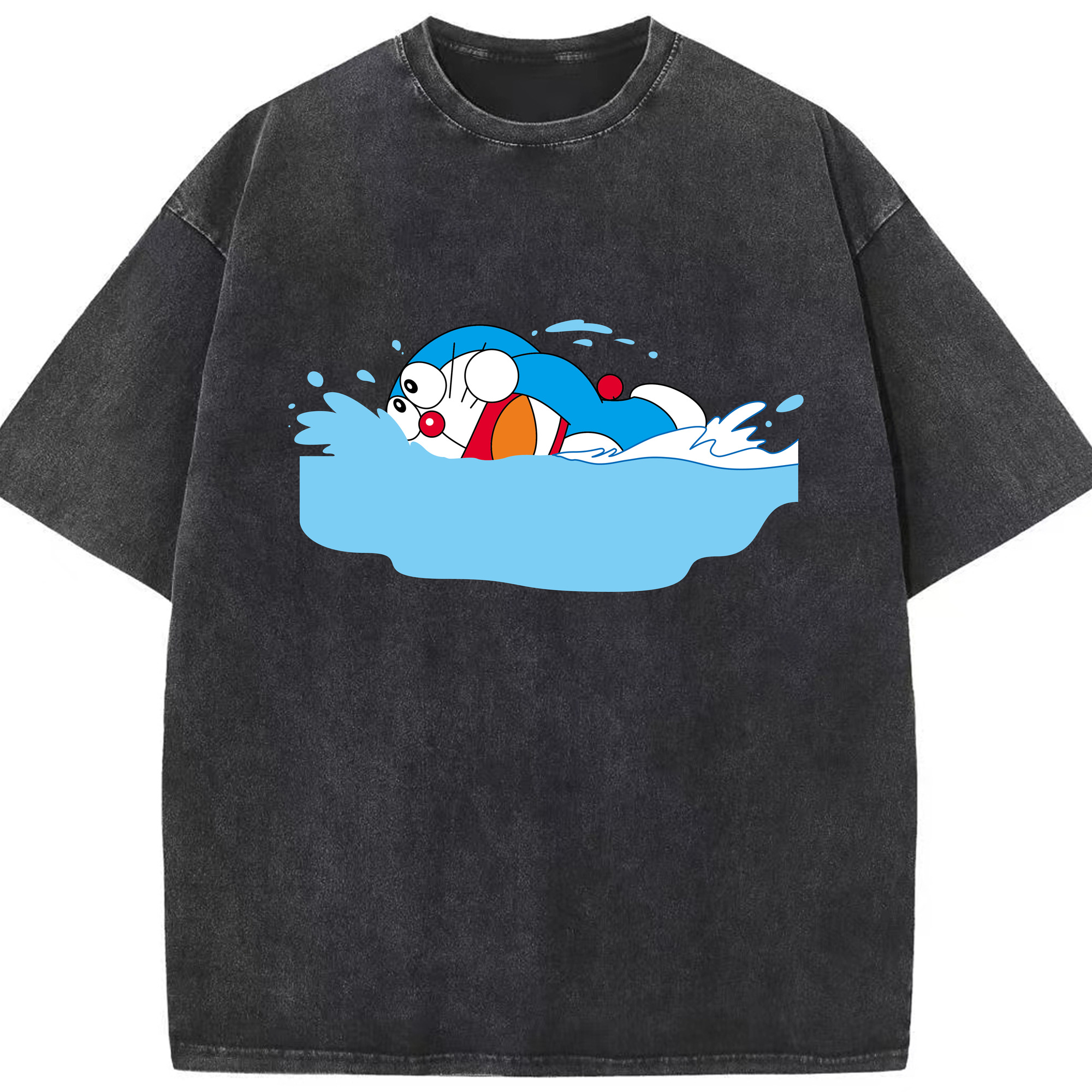 （画像用） ドラえもん Doraemon 綿100% ヴィンテージ風 半袖Tシャツ（フロントプリント）