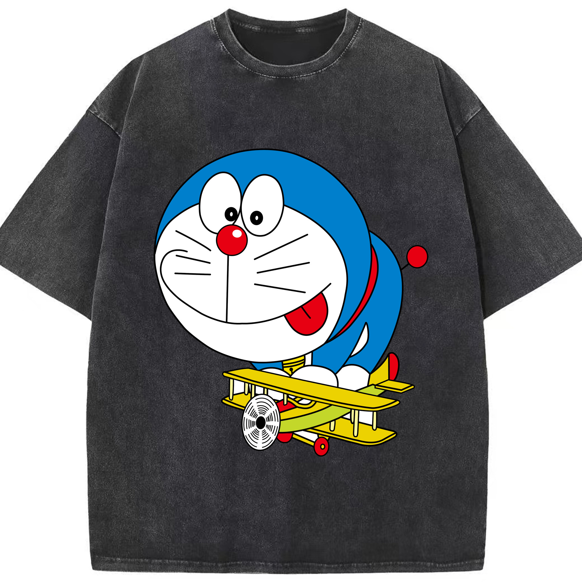（画像用） ドラえもん Doraemon 綿100% ヴィンテージ風 半袖Tシャツ（フロントプリント）