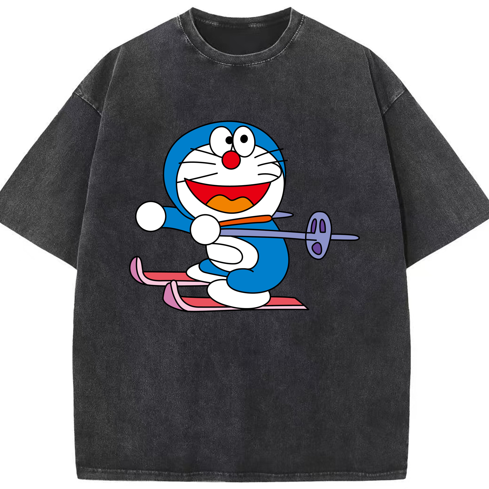 （画像用） ドラえもん Doraemon 綿100% ヴィンテージ風 半袖Tシャツ（フロントプリント）