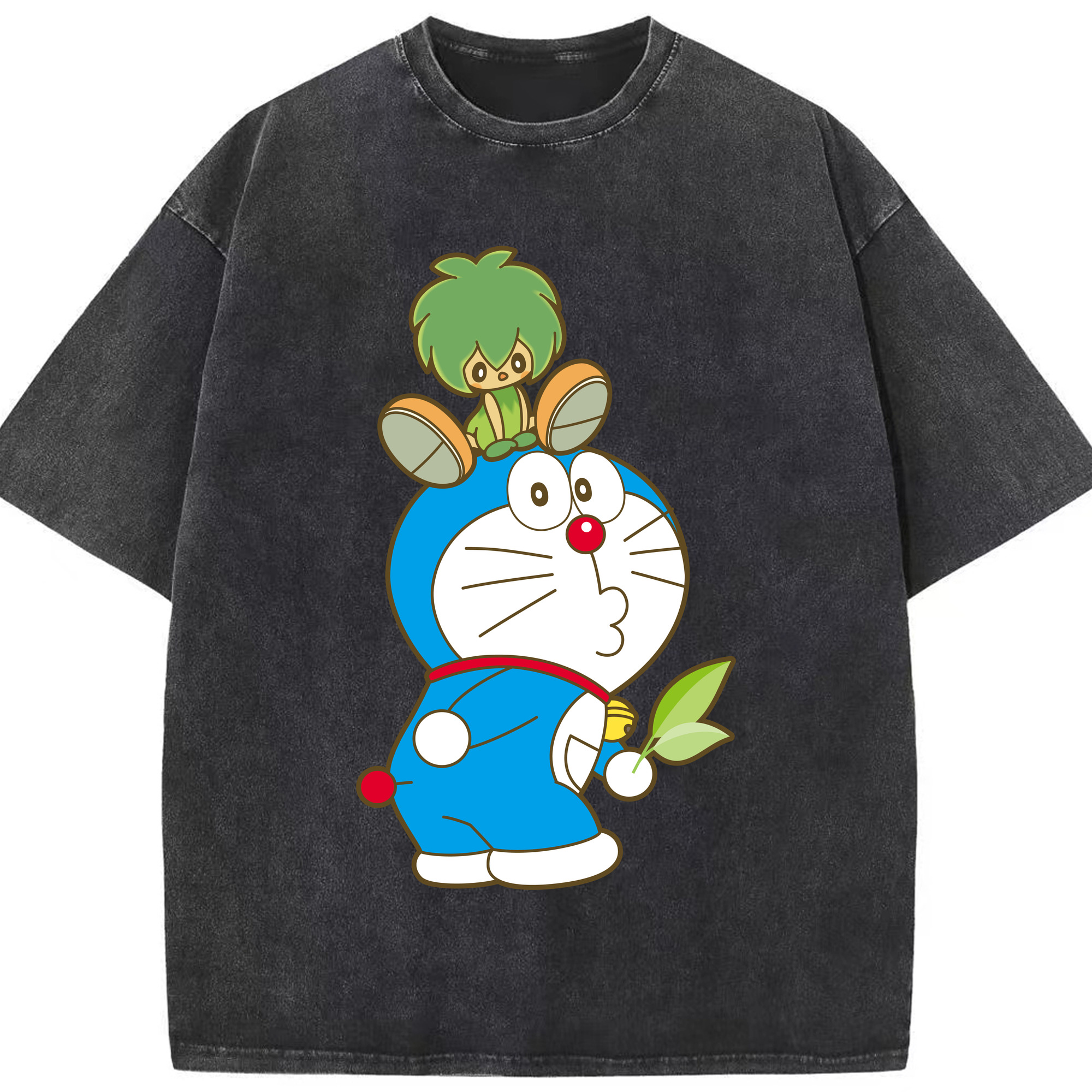 （画像用） ドラえもん Doraemon 綿100% ヴィンテージ風 半袖Tシャツ（フロントプリント）