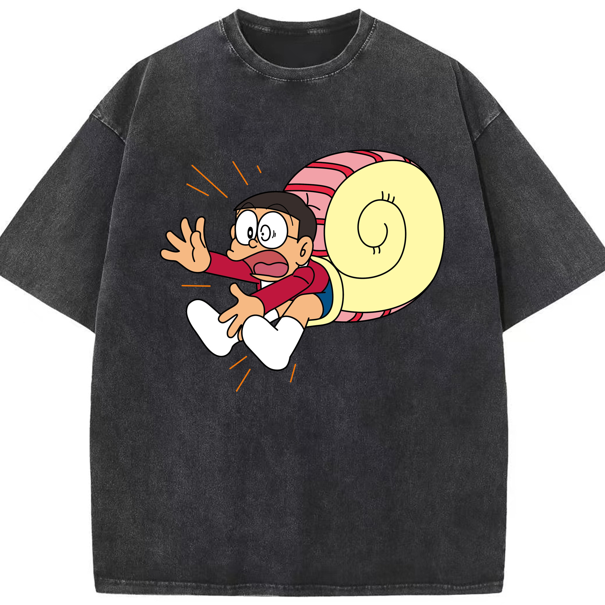 （画像用） ドラえもん 野比 のび太 Doraemon Nobita Nobi 綿100% ヴィンテージ風 半袖Tシャツ（フロントプリント）