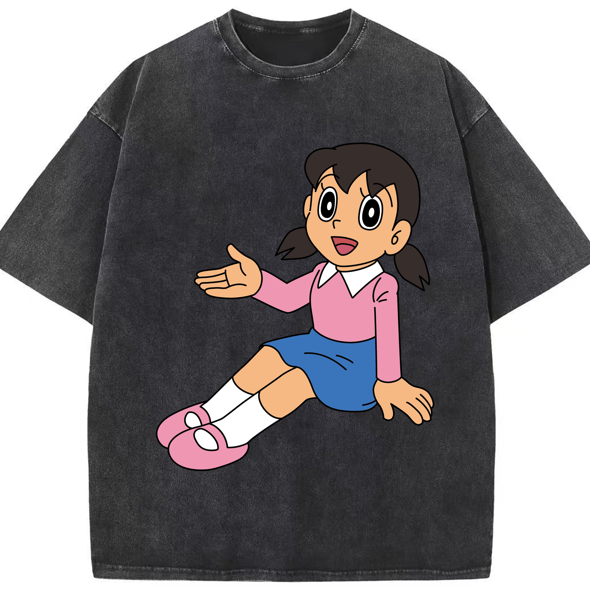 （画像用） ドラえもん みなもと しずか Doraemon Shizuka Minamoto 綿100% ヴィンテージ風 半袖Tシャツ（フロントプリント）