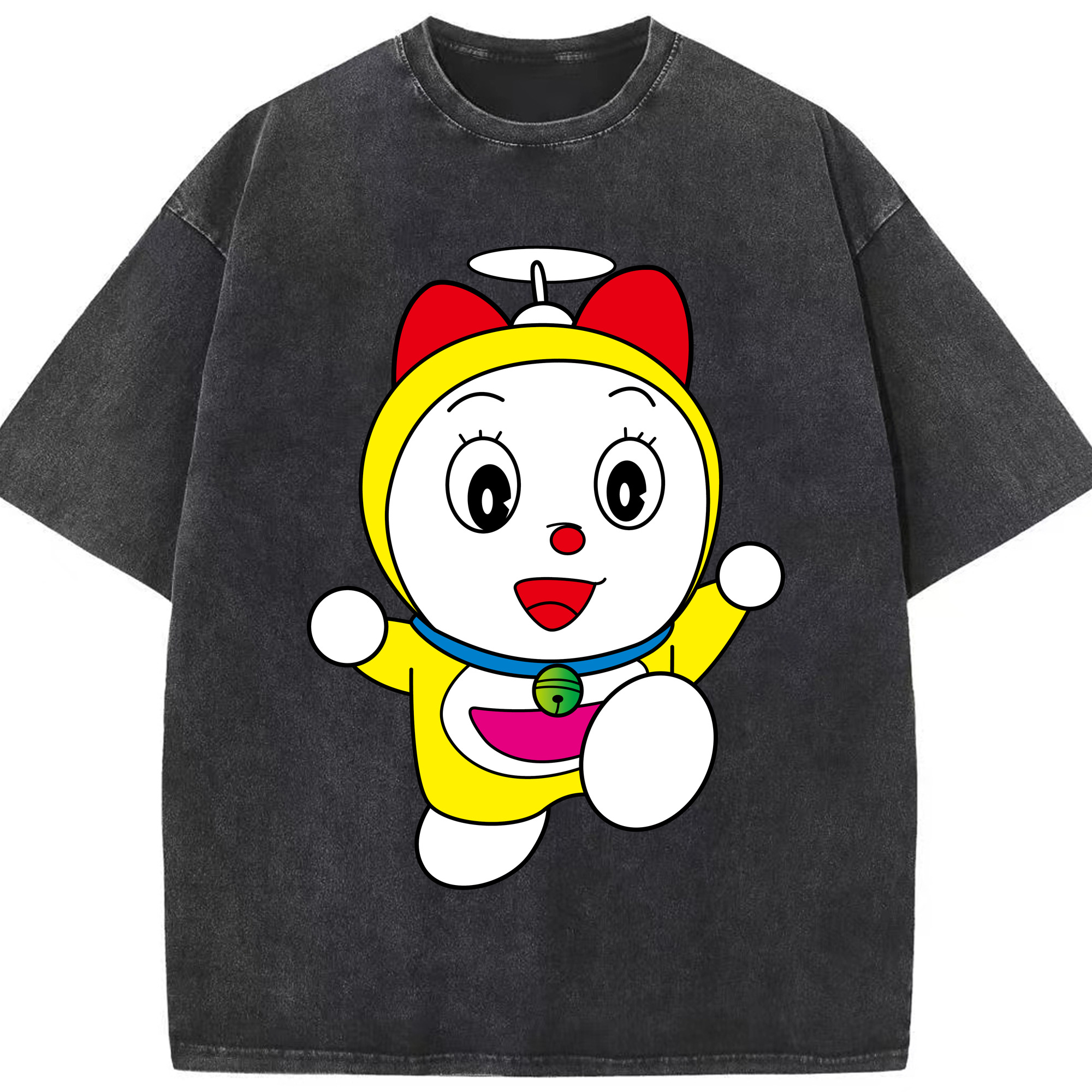 （画像用） ドラえもん ドラミ Doraemon Dorami 綿100% ヴィンテージ風 半袖Tシャツ（フロントプリント）