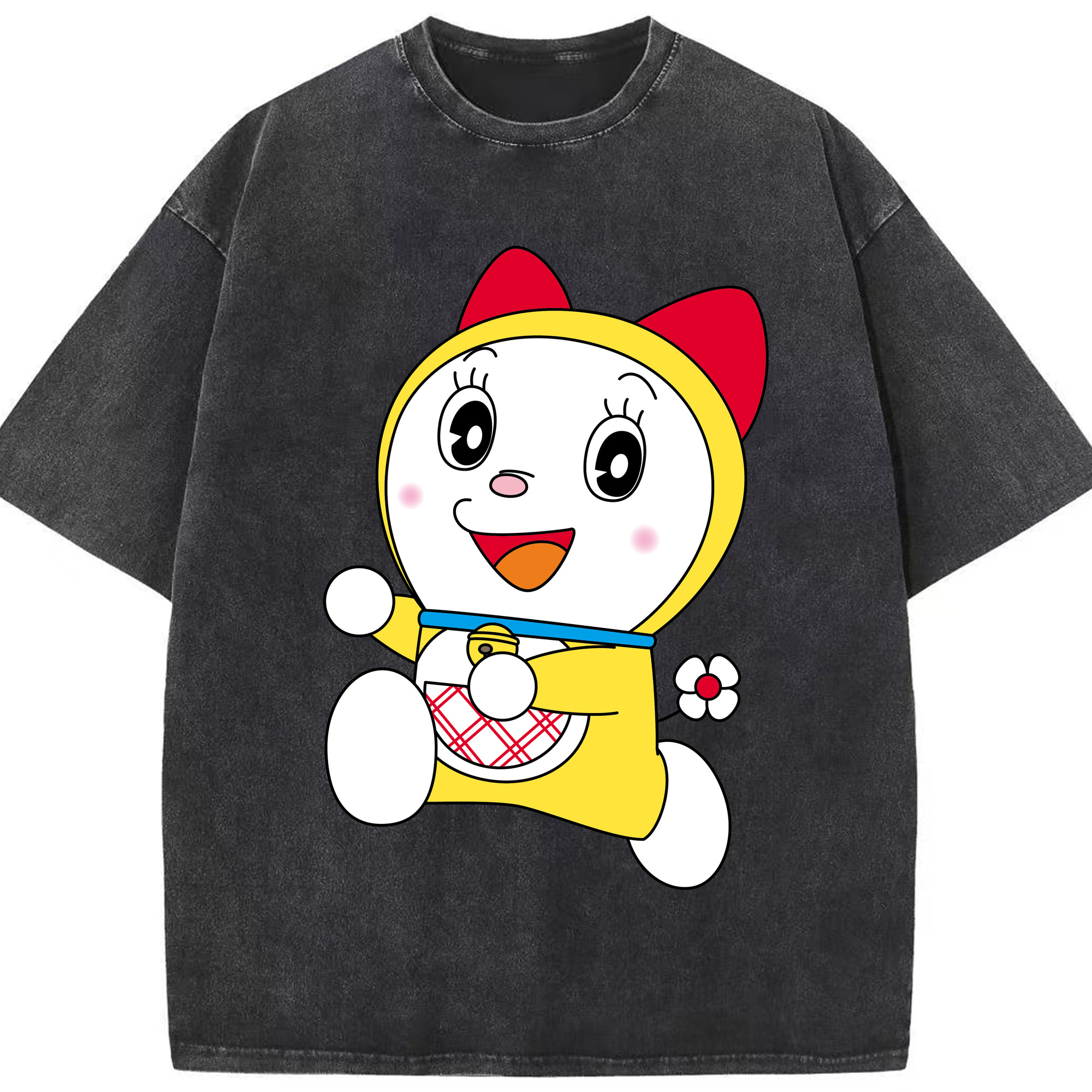 （画像用） ドラえもん ドラミ Doraemon Dorami 綿100% ヴィンテージ風 半袖Tシャツ（フロントプリント）