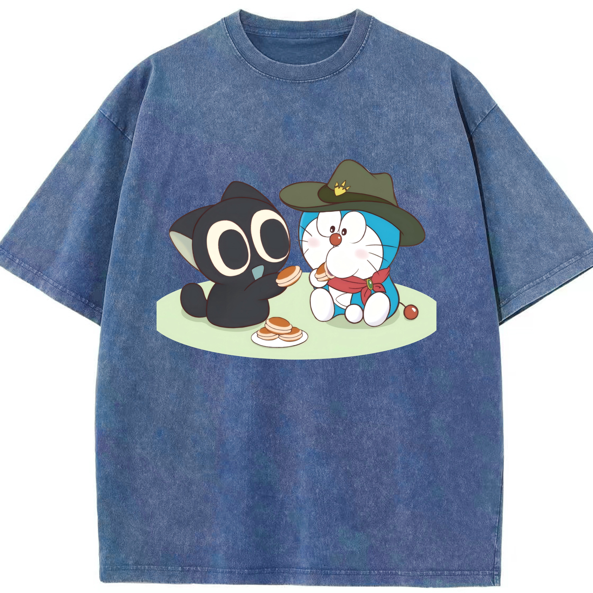 （画像用） ドラえもん Doraemon 綿100% ヴィンテージ風 半袖Tシャツ（フロントプリント）