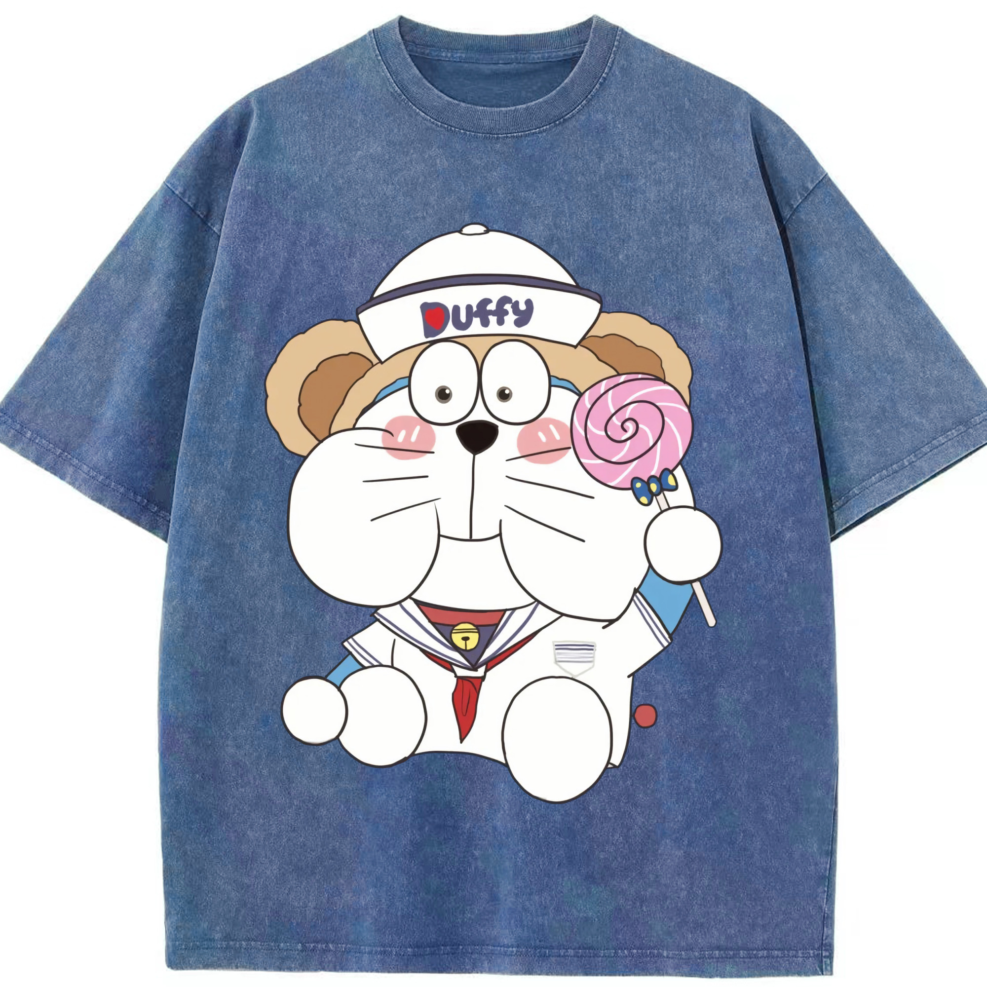（画像用） ドラえもん Doraemon 綿100% ヴィンテージ風 半袖Tシャツ（フロントプリント）
