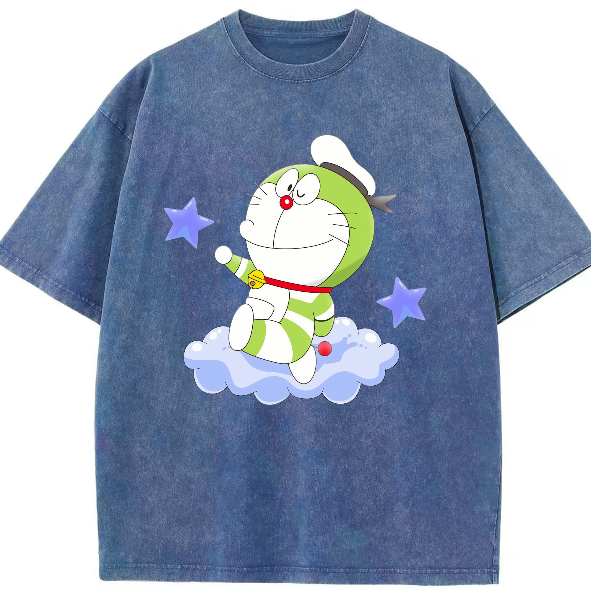 （画像用） ドラえもん Doraemon 綿100% ヴィンテージ風 半袖Tシャツ（フロントプリント）