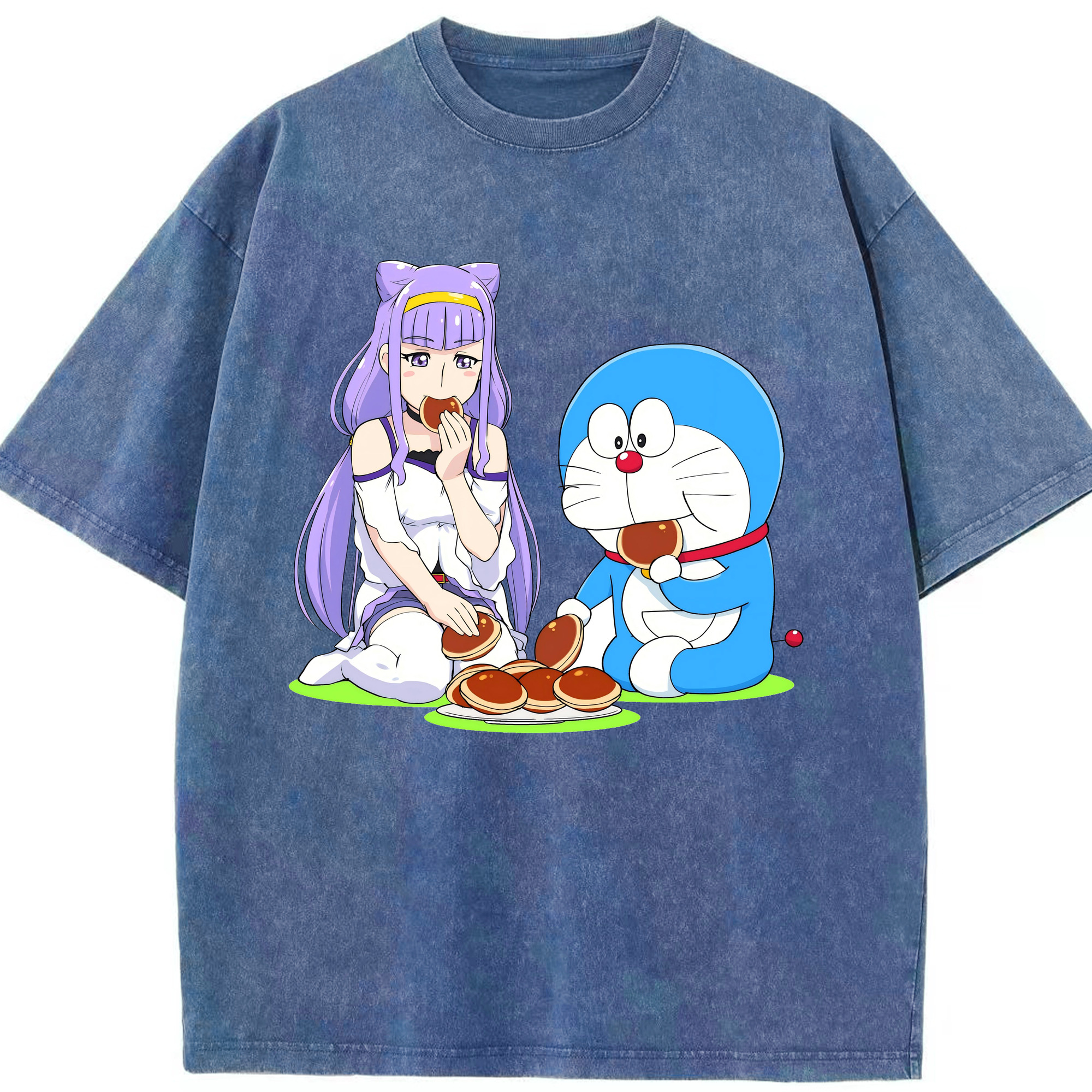 （画像用） ドラえもん Doraemon 綿100% ヴィンテージ風 半袖Tシャツ（フロントプリント）